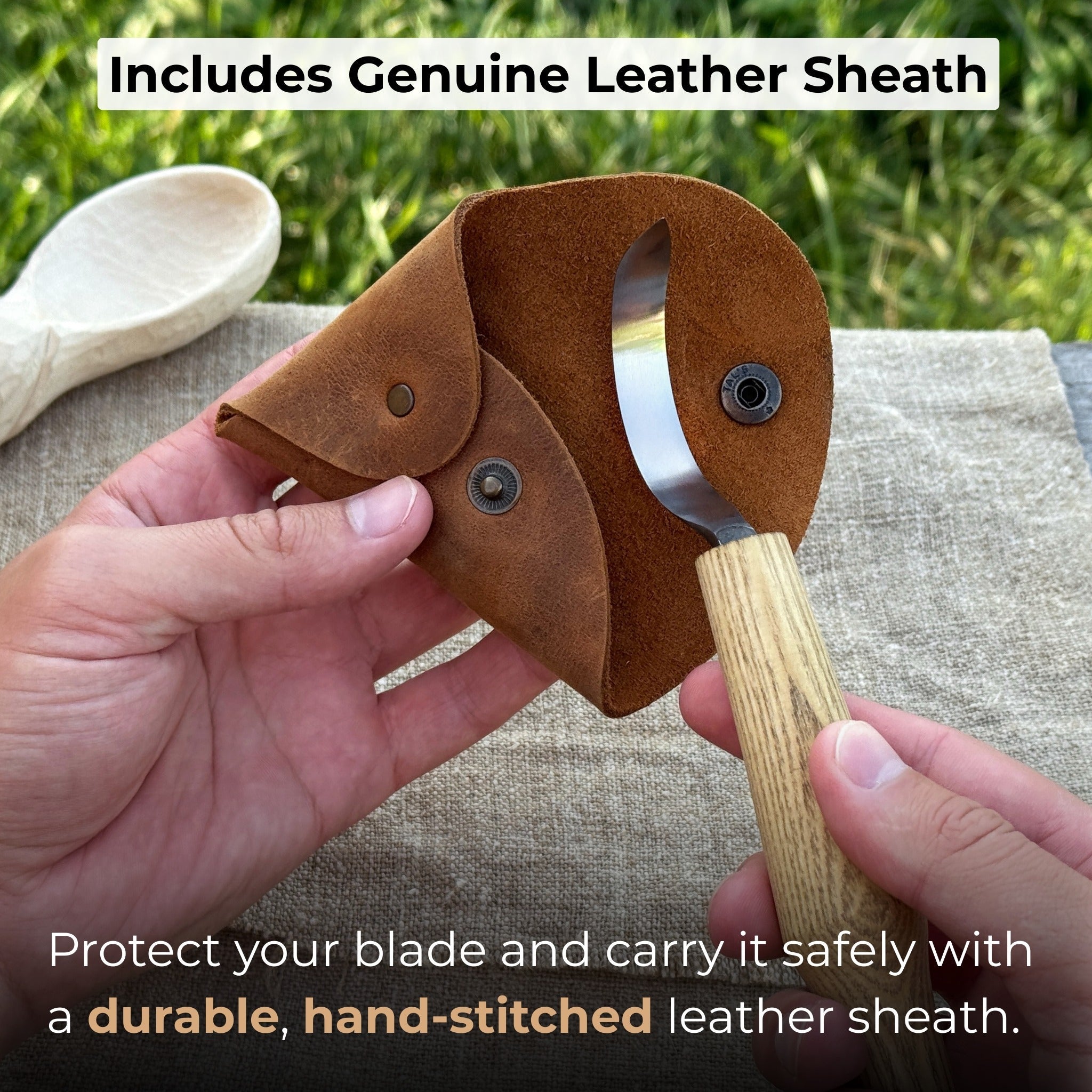 Large Hook Knife for Spoon Carving, ⌀6 cm (2.4 inches) - Randy's LLC