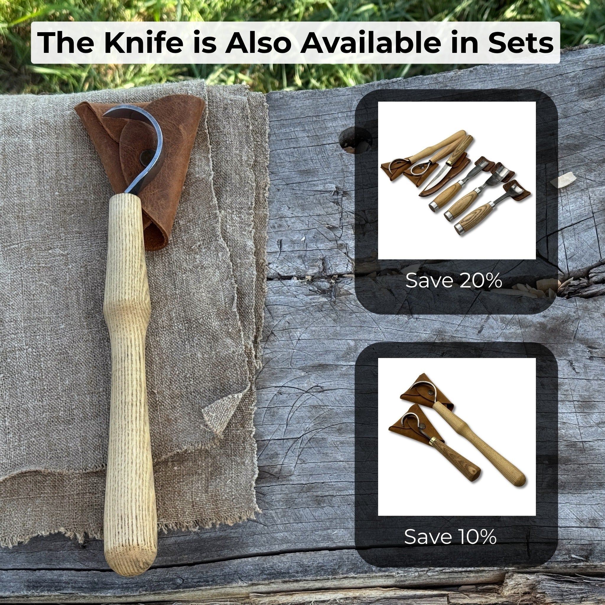 Large Hook Knife for Spoon Carving, ⌀6 cm (2.4 inches) - Randy's LLC