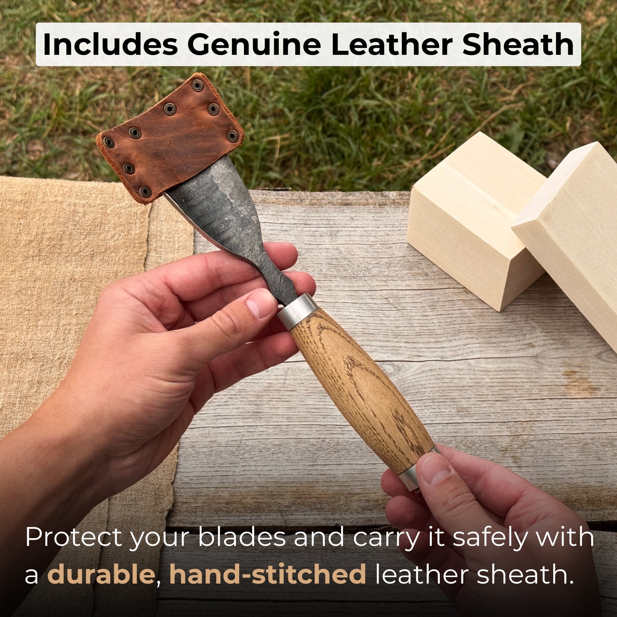 Large Straight Gouge (Rounded Chisel), 10 - 45 mm (0.4 - 1.8 inches) - Randy's LLC