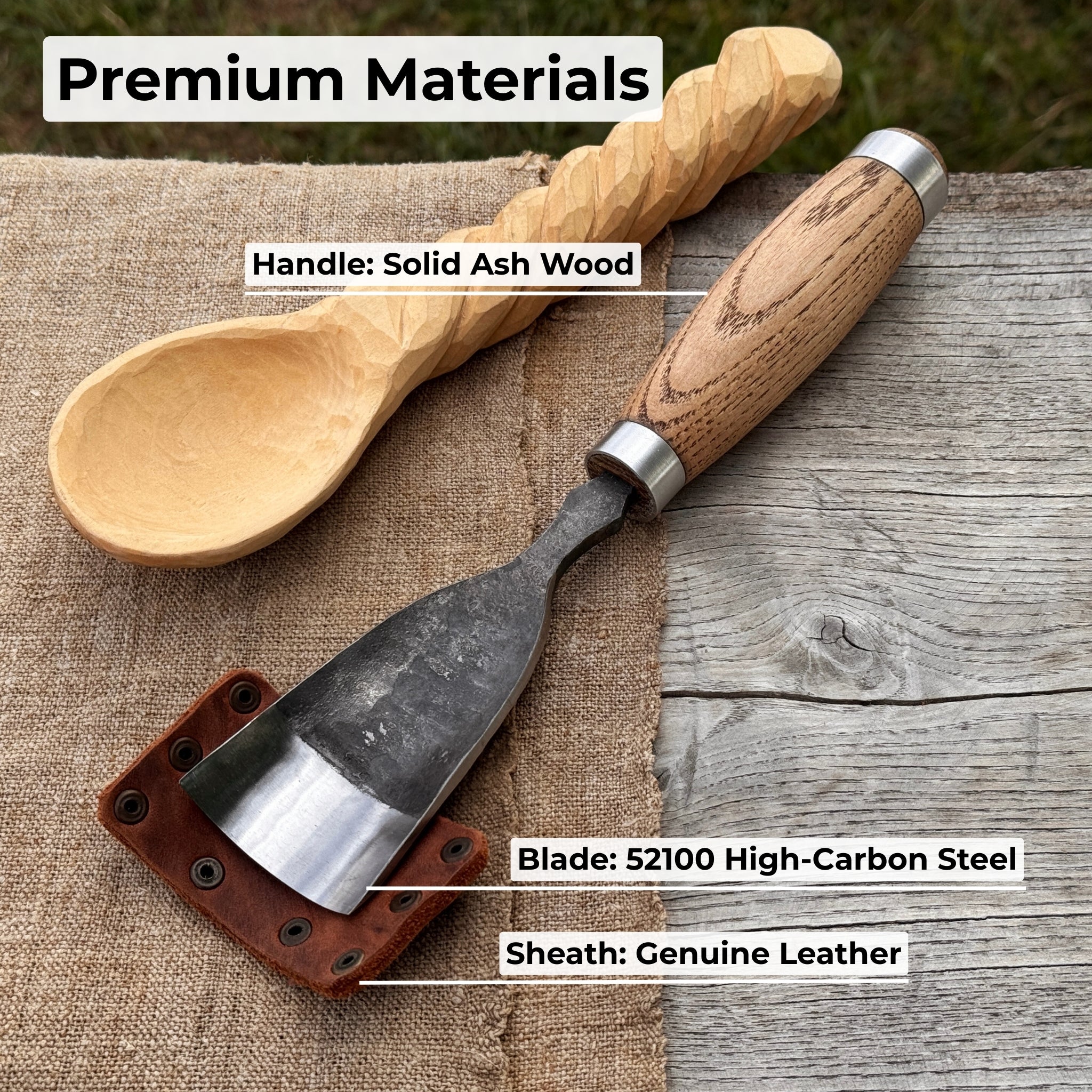 Large Straight Gouge (Rounded Chisel), 10 - 45 mm (0.4 - 1.8 inches) - Randy's LLC