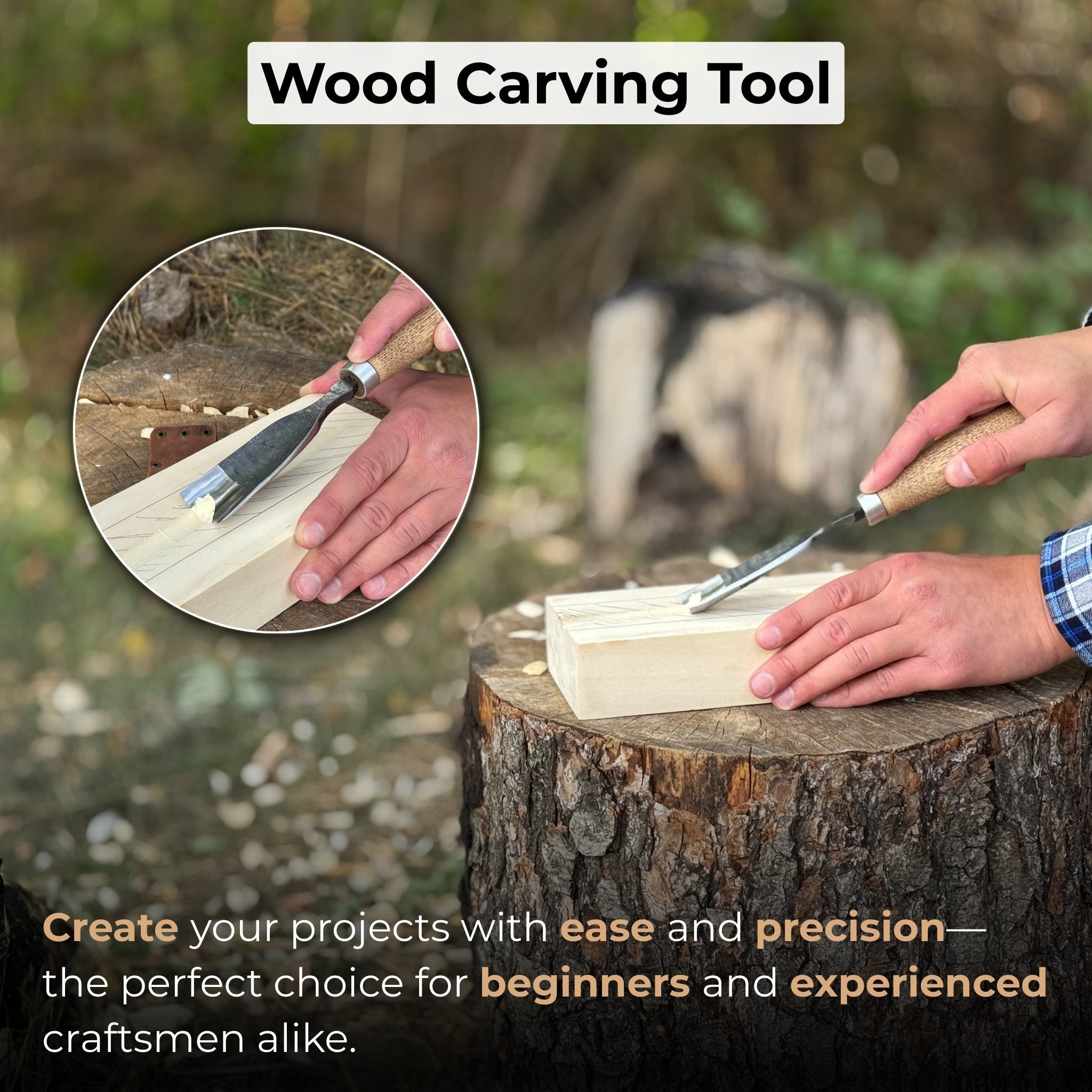 Large Straight Gouge (Rounded Chisel), 10 - 45 mm (0.4 - 1.8 inches) - Randy's LLC