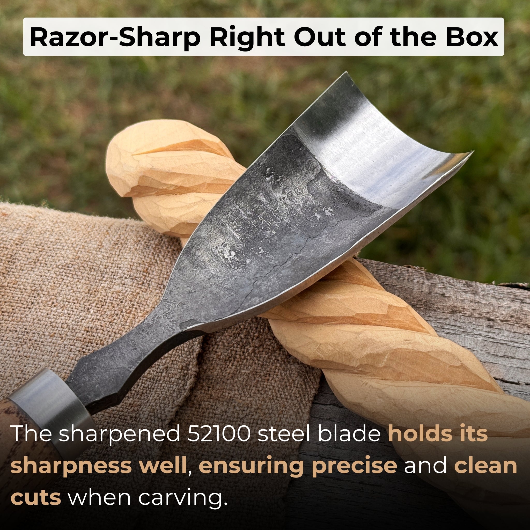 Large Straight Gouge (Rounded Chisel), 10 - 45 mm (0.4 - 1.8 inches) - Randy's LLC