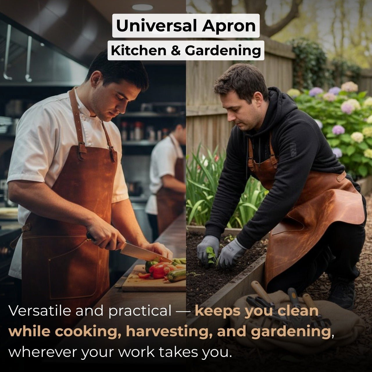 Leather Apron with Adjustable Straps and Pockets - Randy's LLC