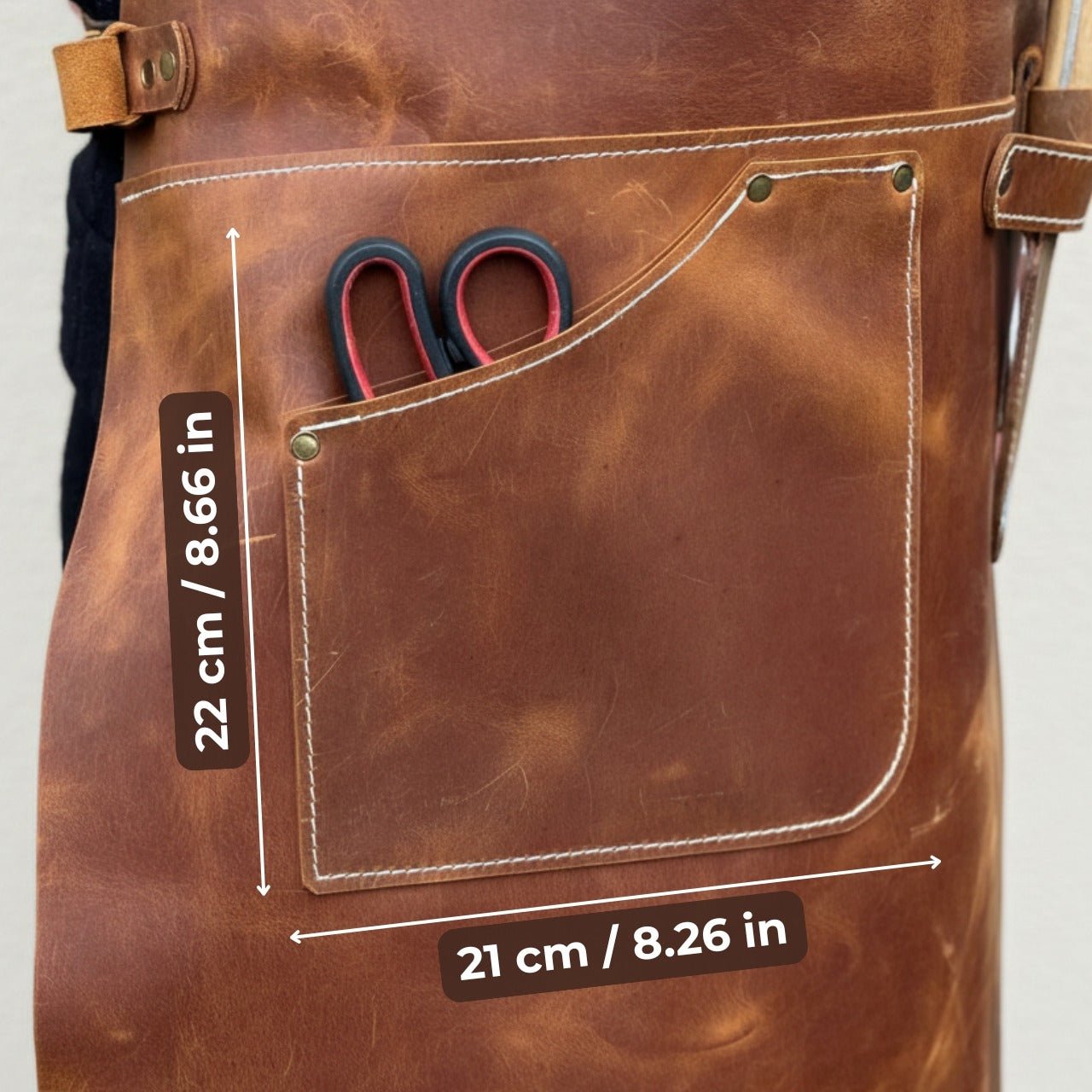 Leather Apron with Adjustable Straps and Pockets - Randy's LLC