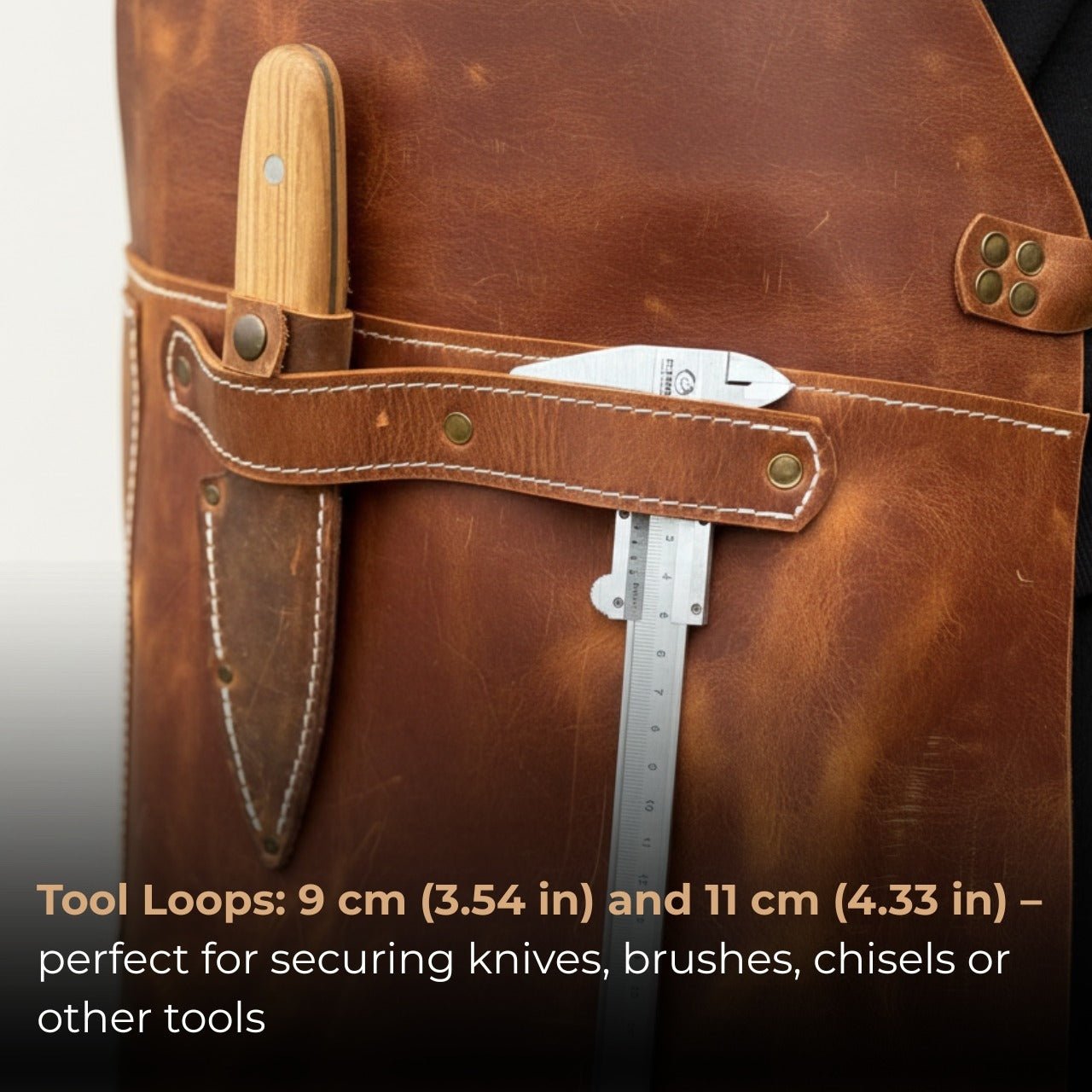 Leather Apron with Adjustable Straps and Pockets - Randy's LLC