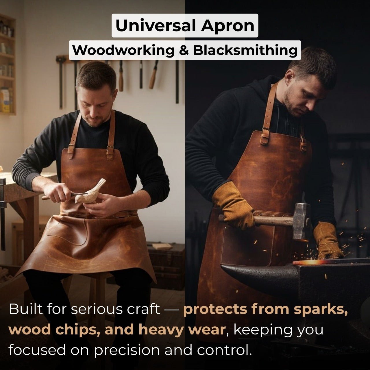 Leather Apron with Adjustable Straps and Pockets - Randy's LLC