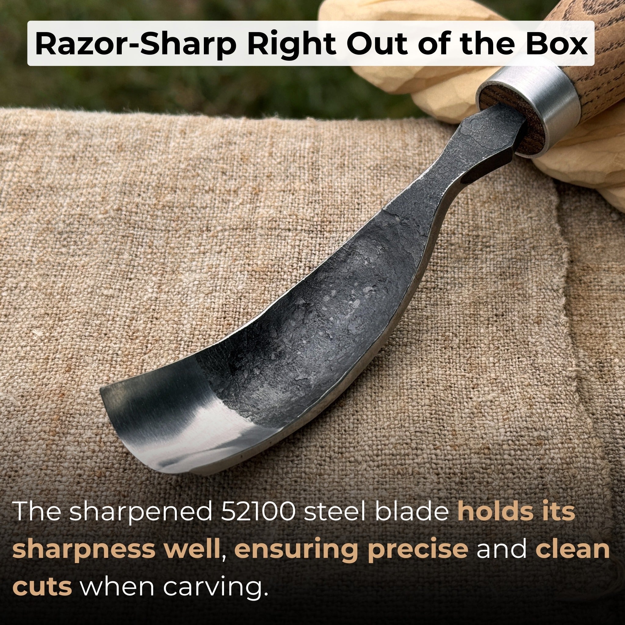 Long Bent (Curved) Gouge, 10 - 45 mm (0.4 - 1.8 inches) - Randy's LLC