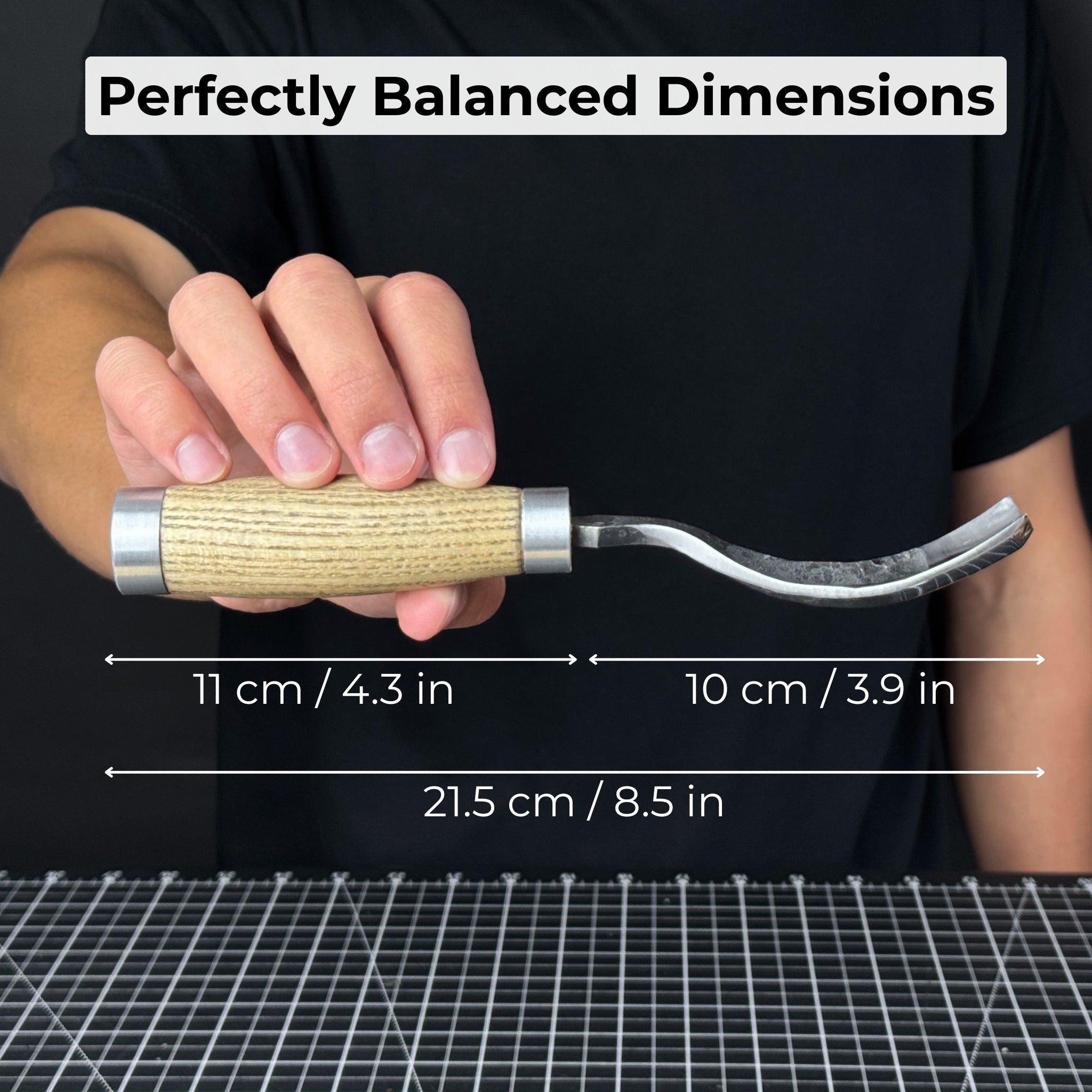Long Bent (Curved) Gouge, 10 - 45 mm (0.4 - 1.8 inches) - Randy's LLC
