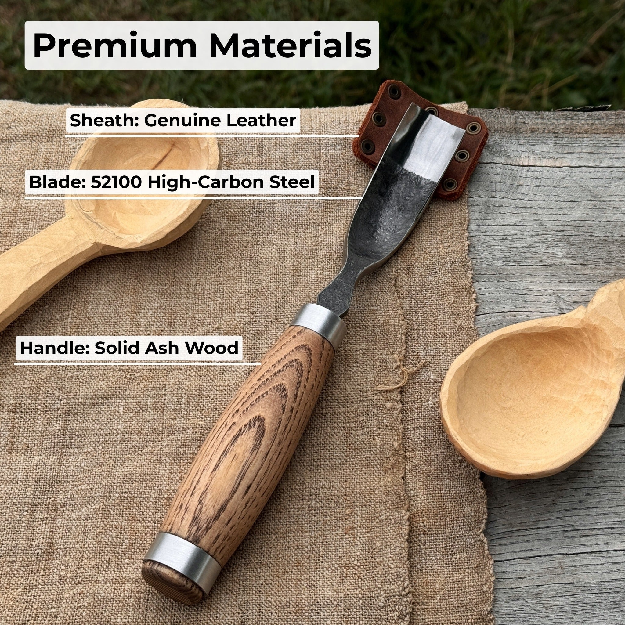 Long Bent (Curved) Gouge, 10 - 45 mm (0.4 - 1.8 inches) - Randy's LLC