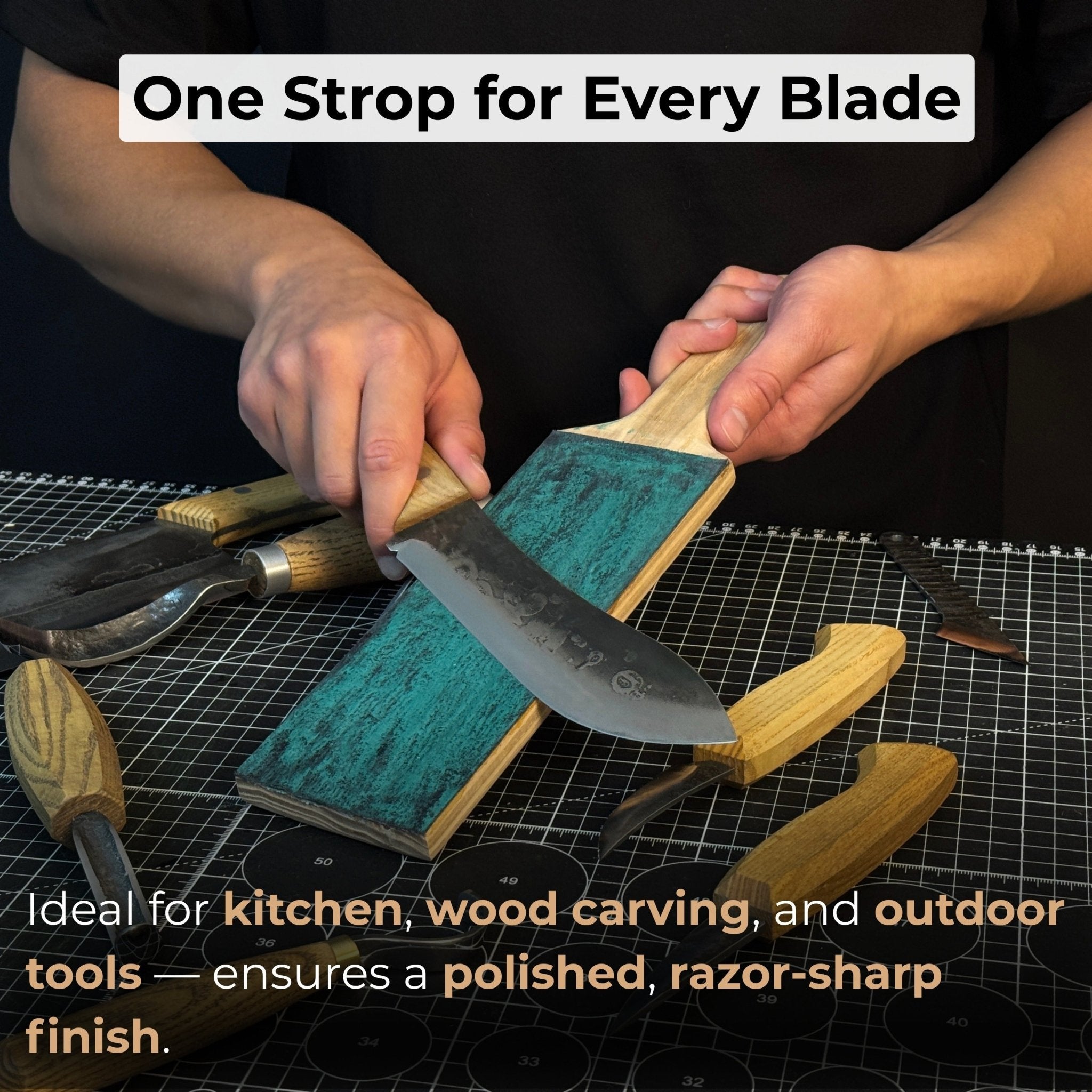 One-Sided Leather Strop For Knife Sharpening & Polishing Compound - Randy's LLC