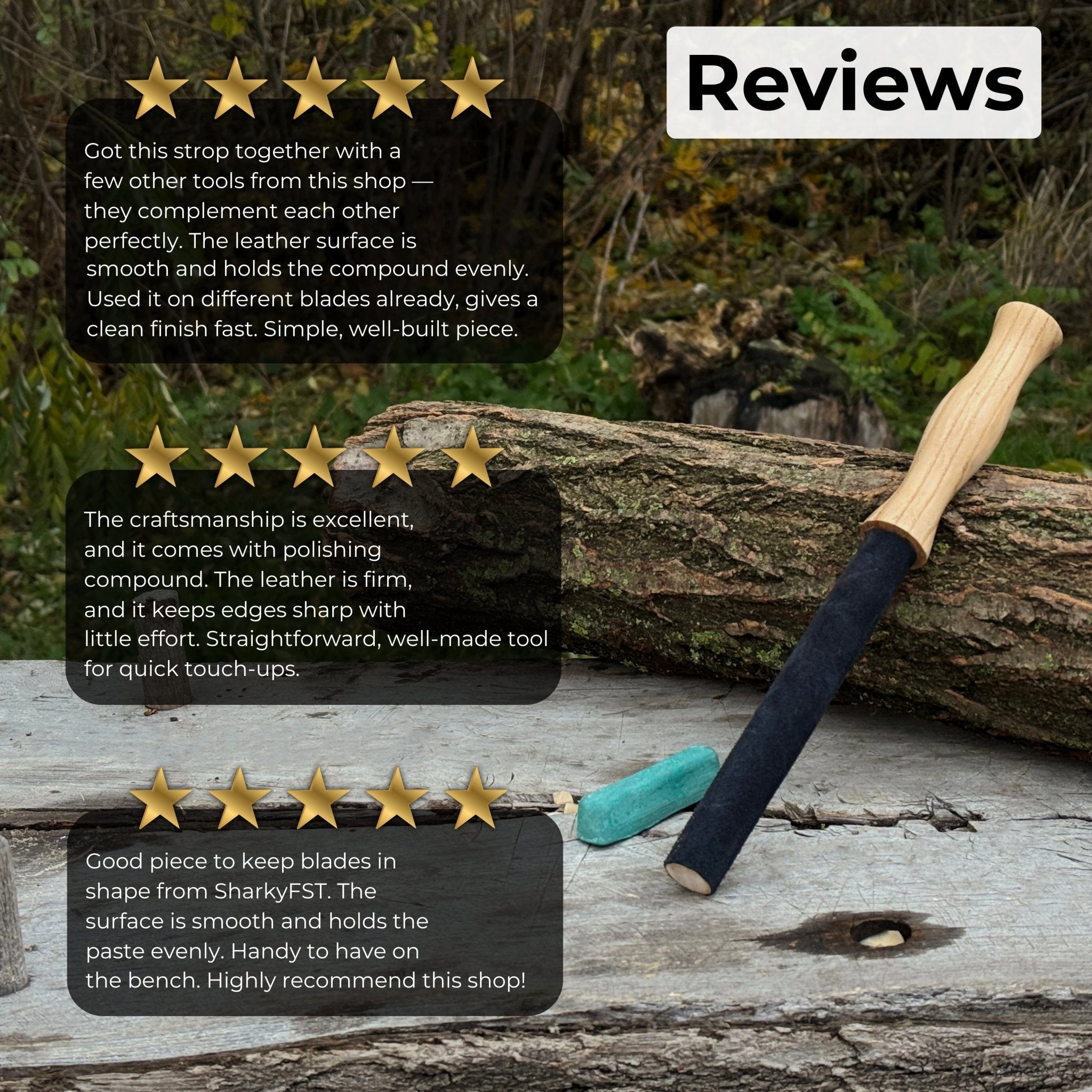 Round Leather Strop For Knife Sharpening - Randy's LLC