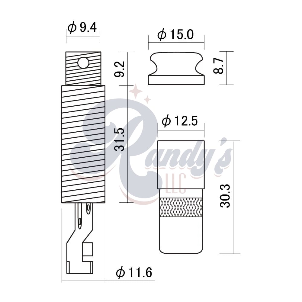 Switchcraft 157G Acoustic End Pin 1/4