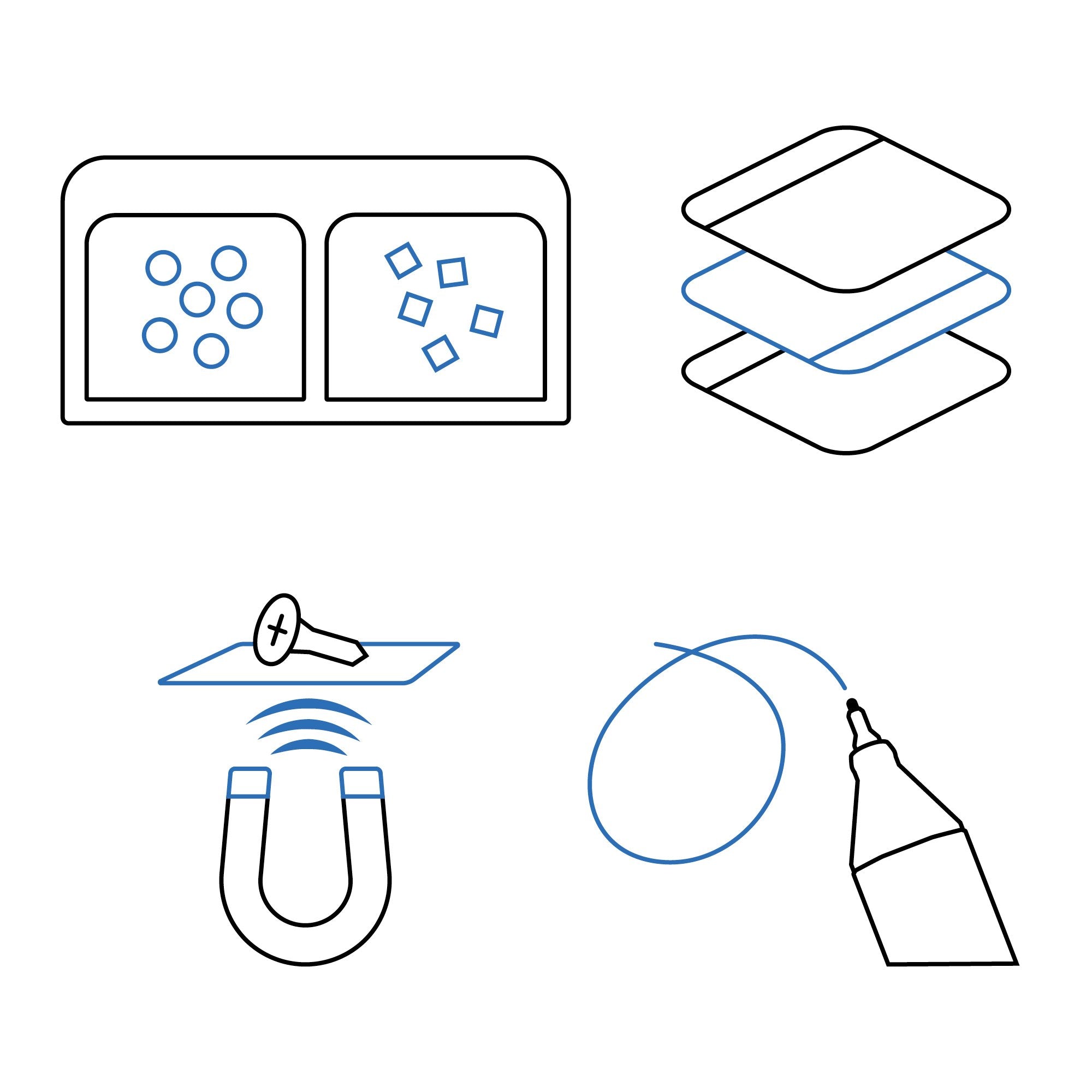 FixMat | Erasable Magnetic Guitar Parts Tray - Randy's LLC