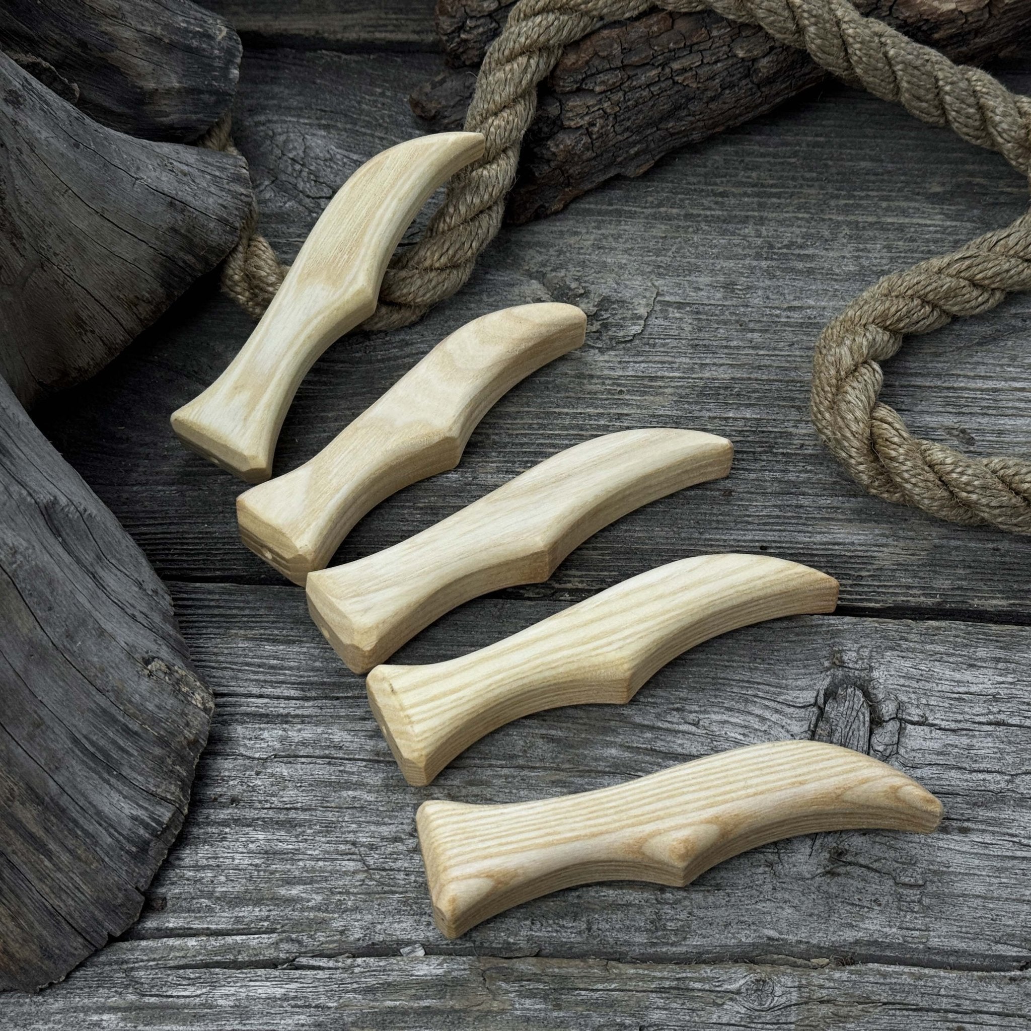 Set of 5 Ash Wood Knife Handles - Randy's LLC