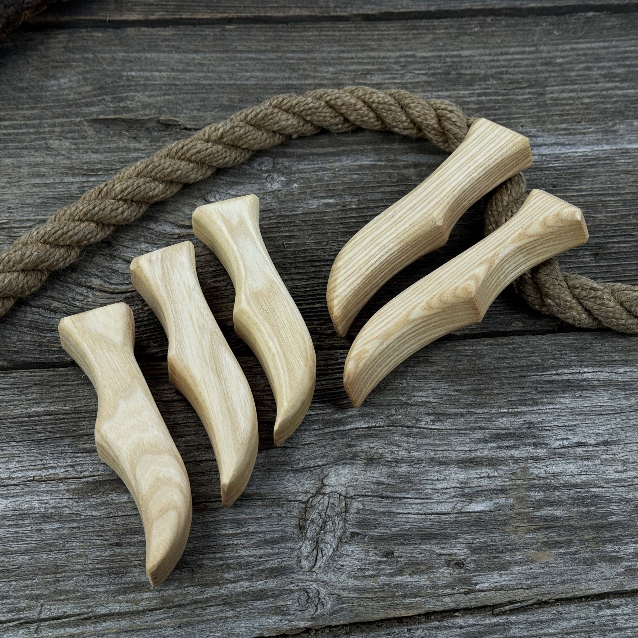 Set of 5 Ash Wood Knife Handles - Randy's LLC