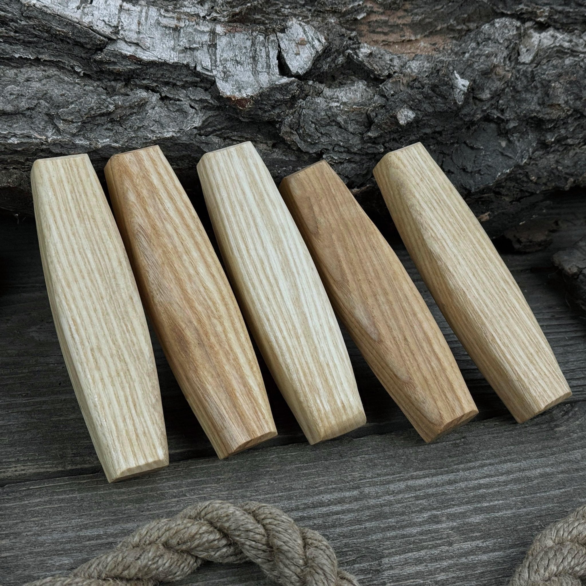 Set of 5 Replacement Wooden Handles for Knives and Drawknives - Randy's LLC