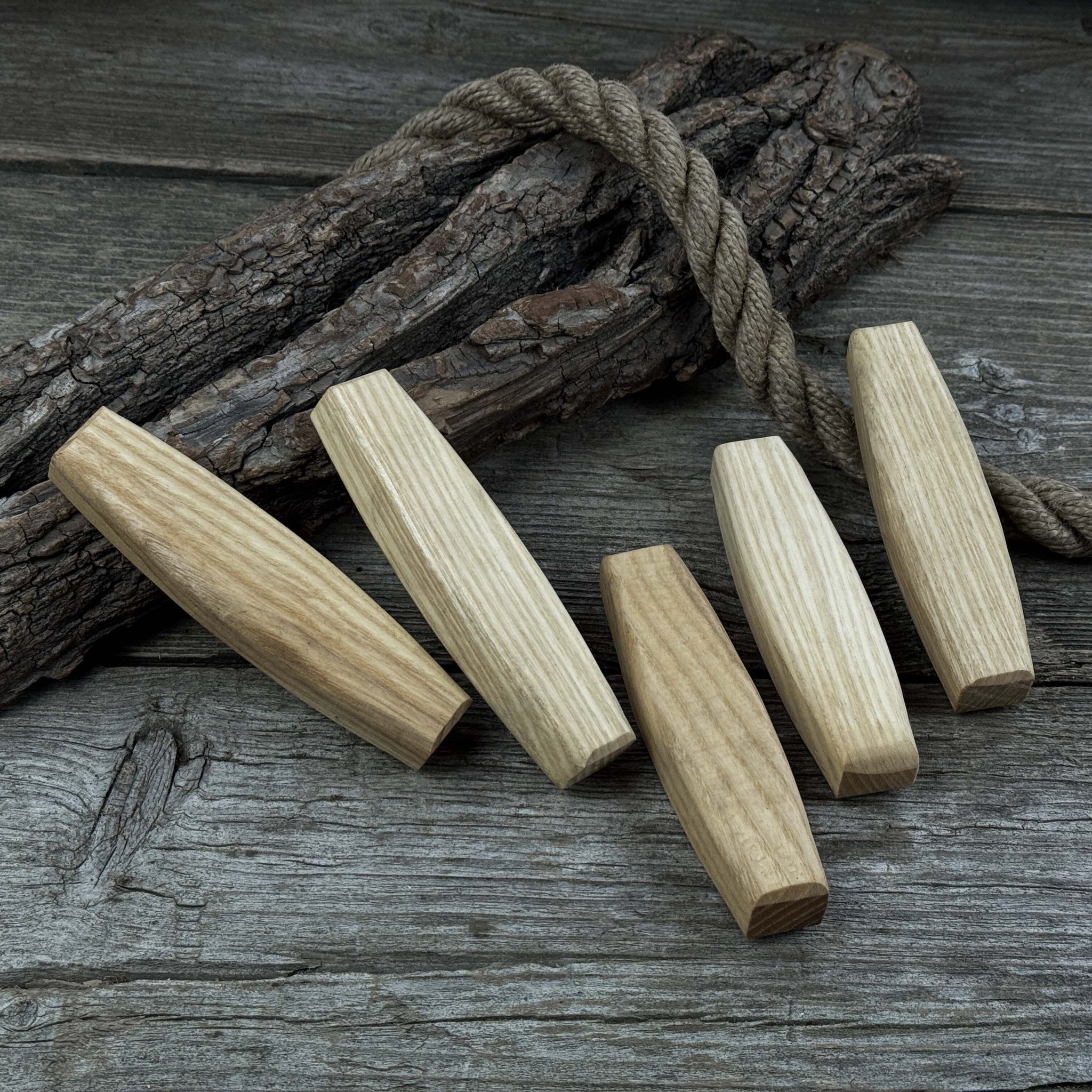 Set of 5 Replacement Wooden Handles for Knives and Drawknives - Randy's LLC