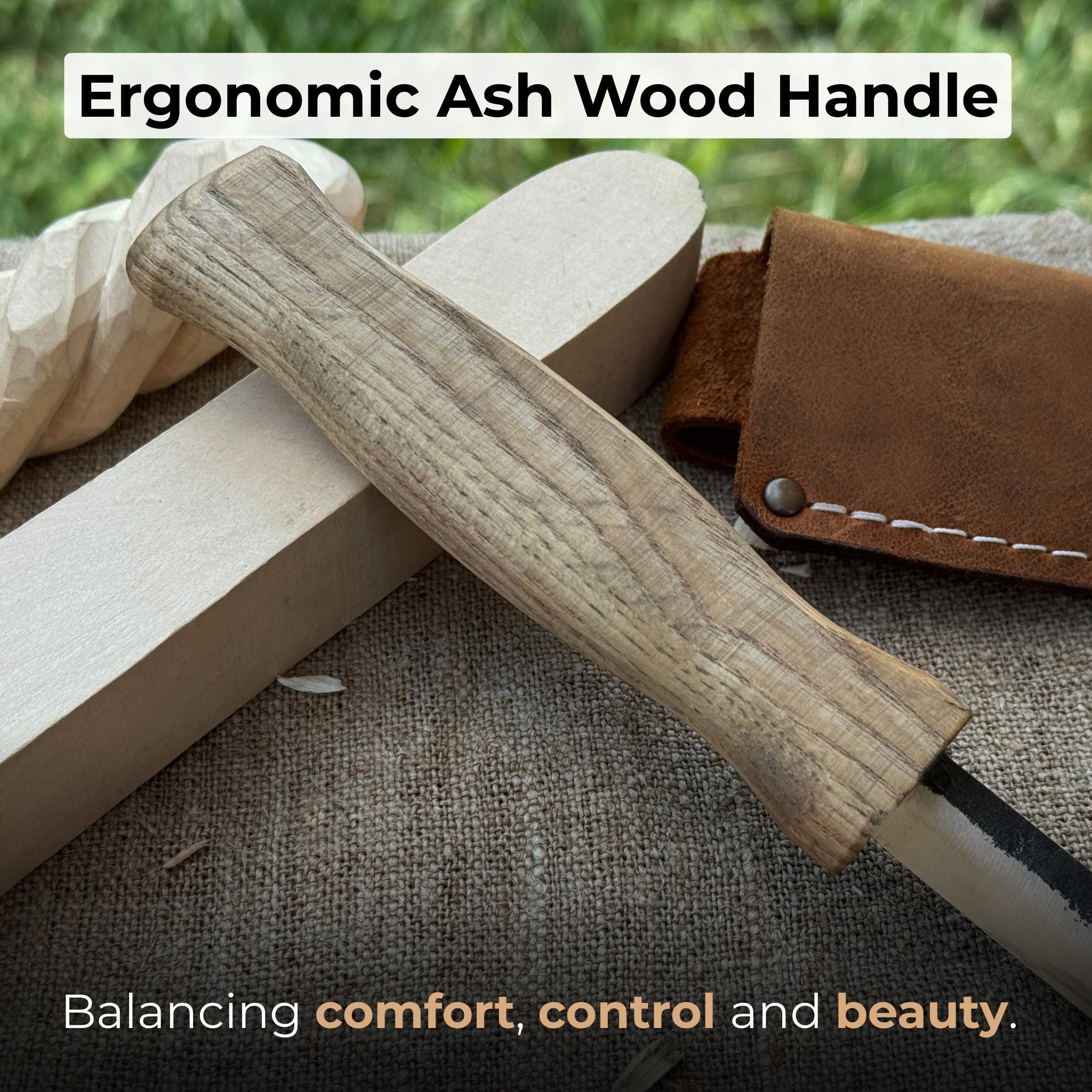 Sloyd Knife with Leather Sheath, 8 cm (3.15 inches) - Randy's LLC