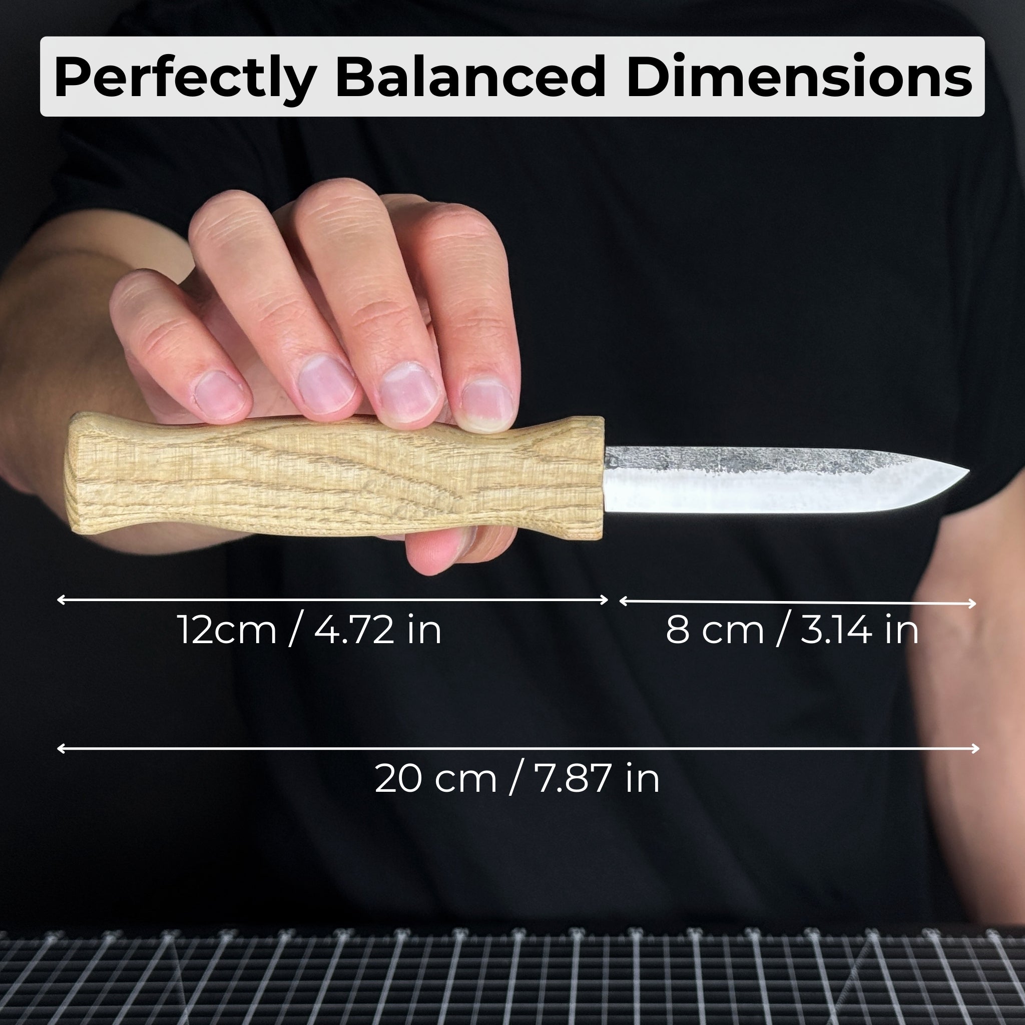 Sloyd Knife with Leather Sheath, 8 cm (3.15 inches) - Randy's LLC