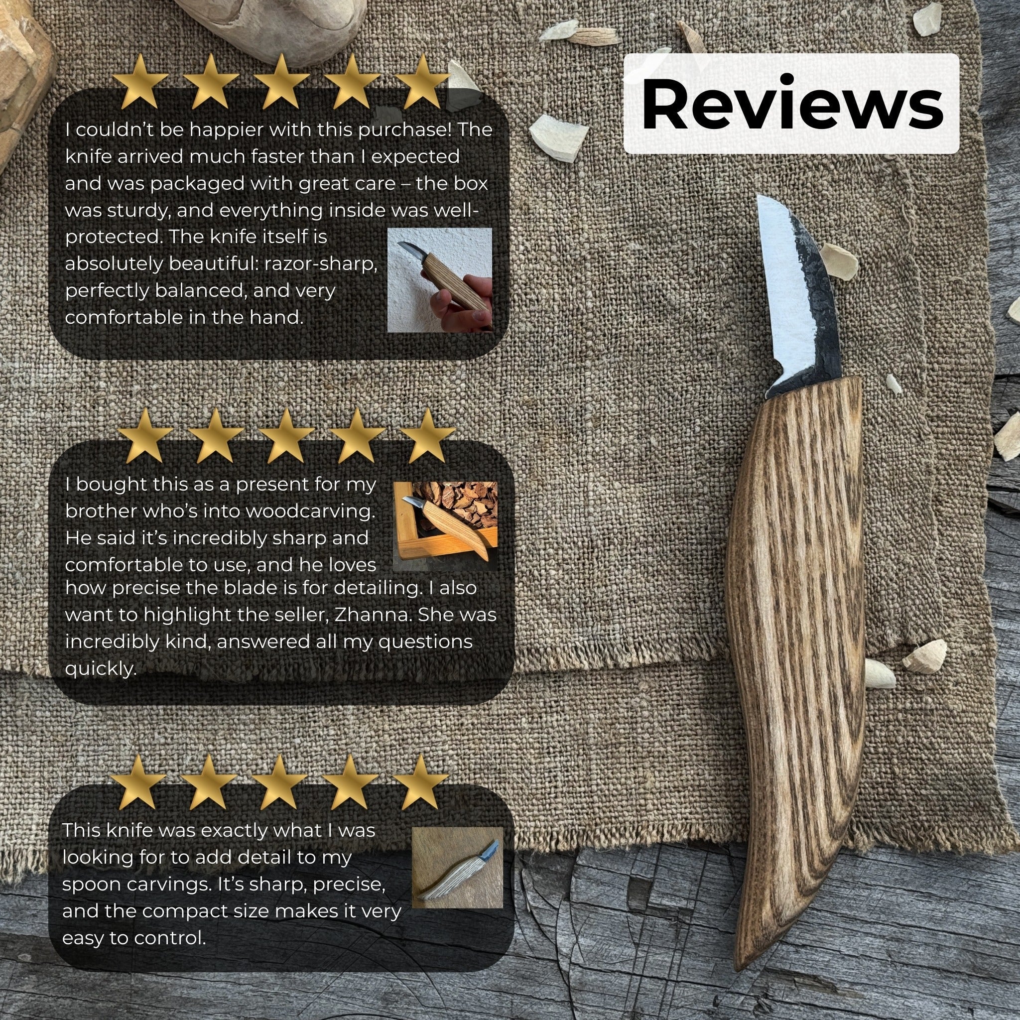 Small Chip Carving Knife, 3 cm (1.2 inches) - Randy's LLC