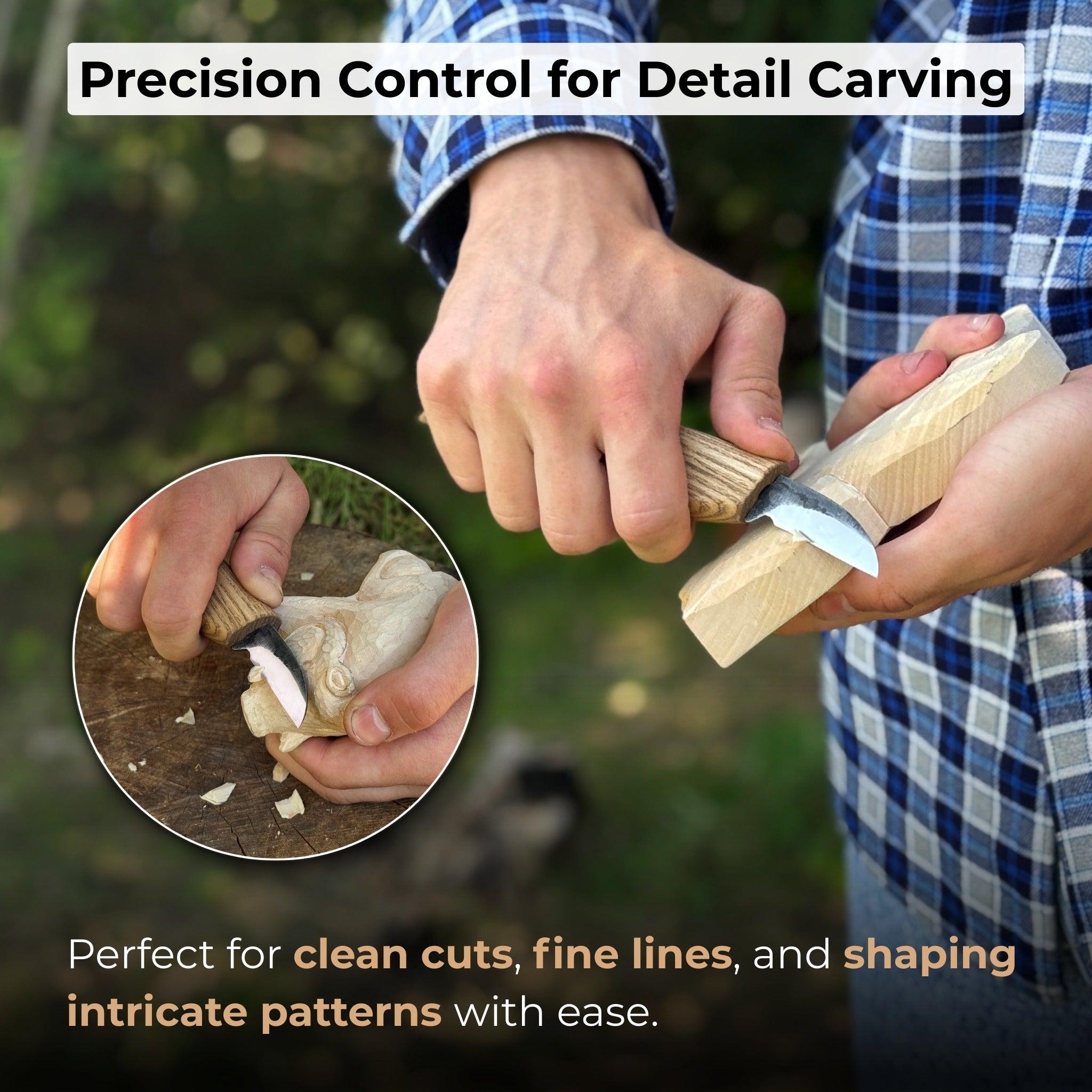 Small Chip Carving Knife, 3 cm (1.2 inches) - Randy's LLC