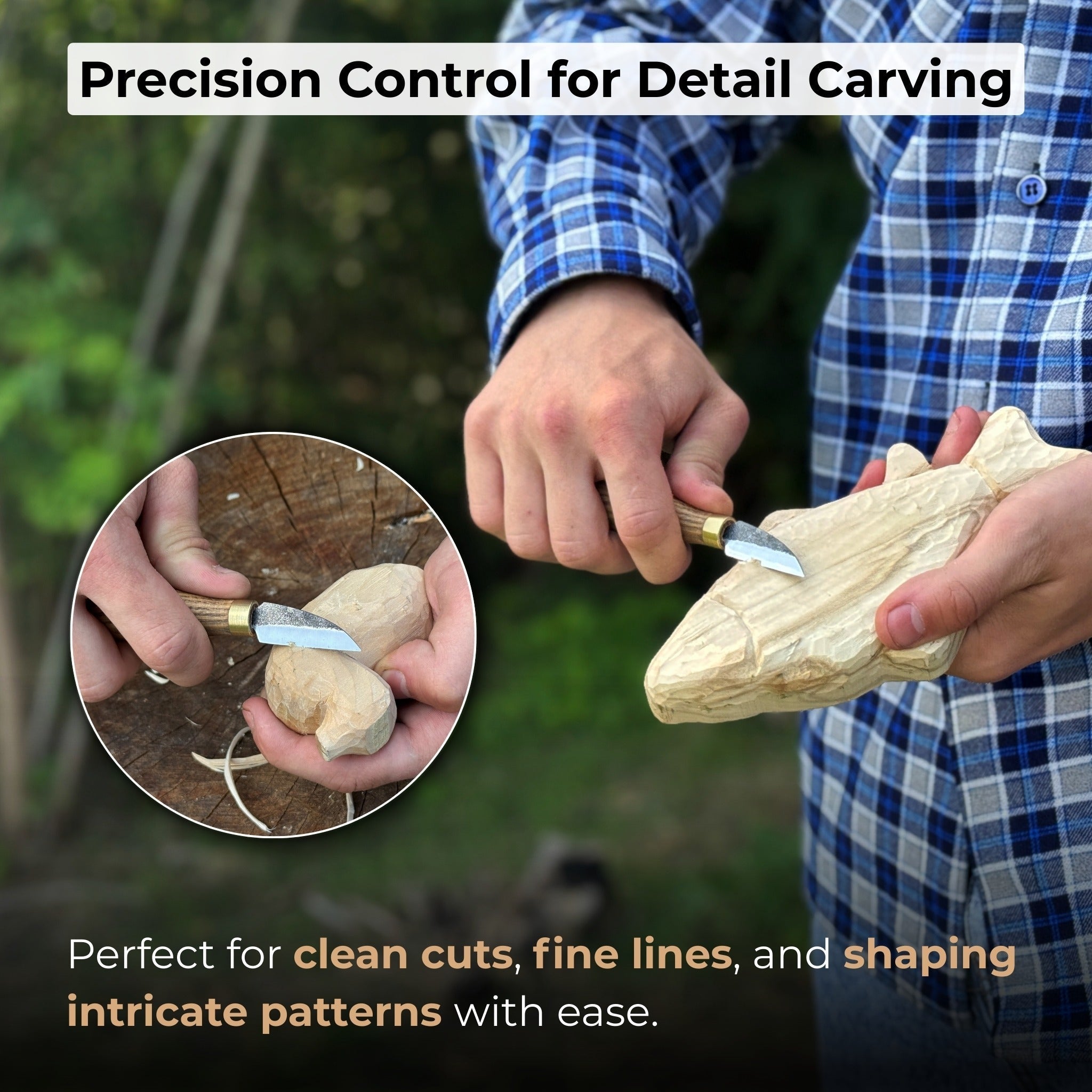 Small Chip Carving Knife, 3.5 cm (1.38 inches) - Randy's LLC