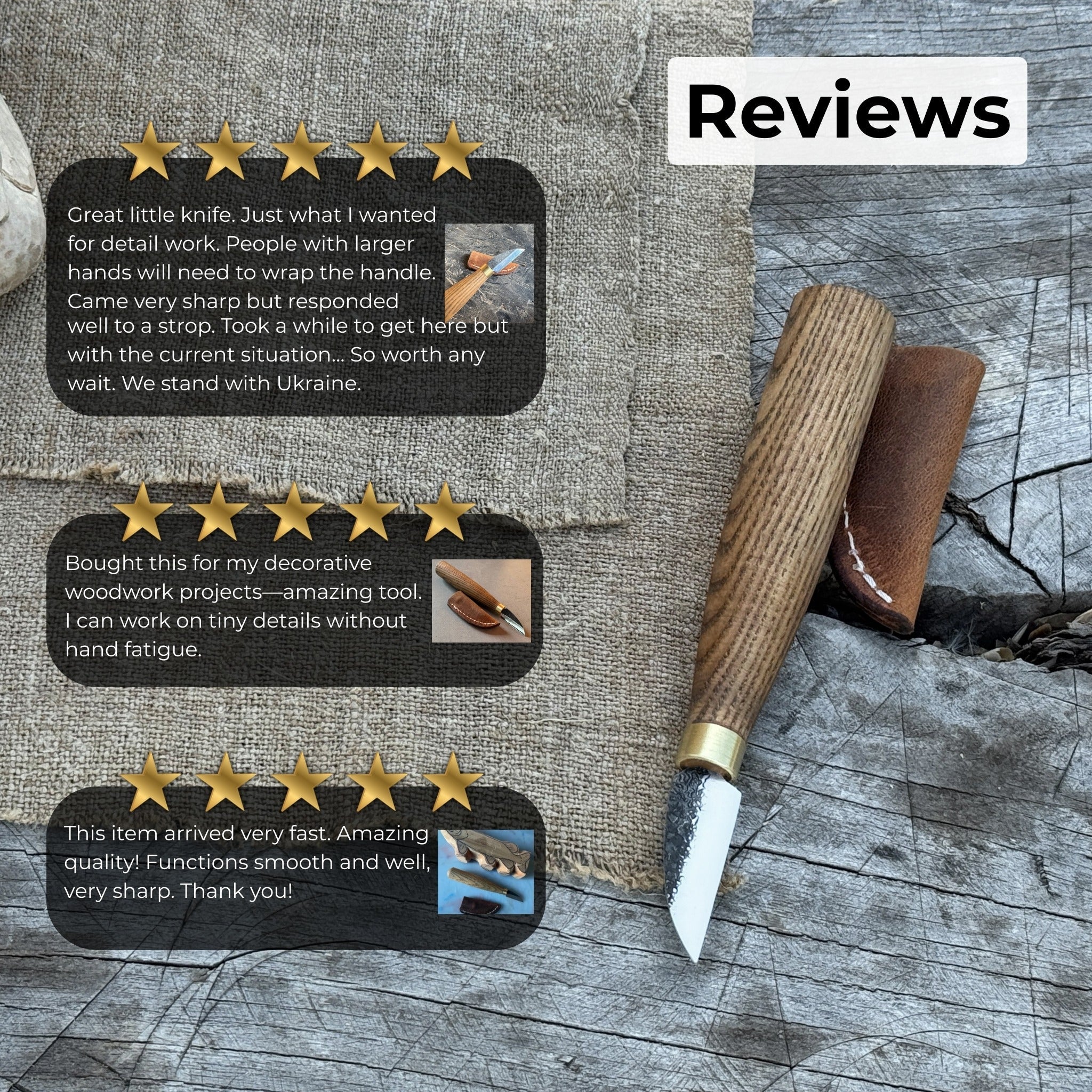 Small Chip Carving Knife, 3.5 cm (1.38 inches) - Randy's LLC