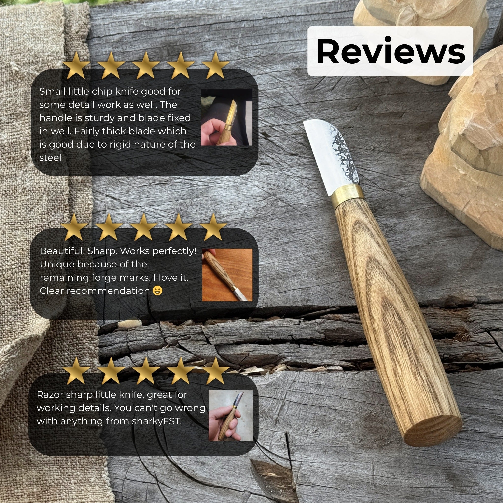 Small Chip Carving Knife, 4 cm (1.57 inches) - Randy's LLC