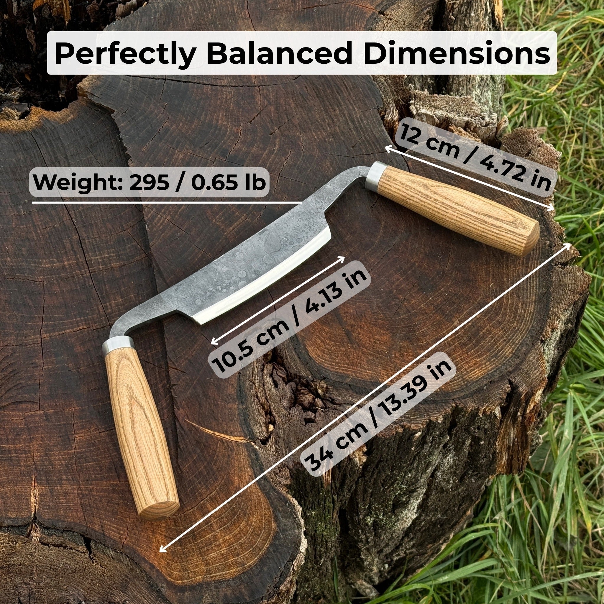 Small Curved Drawknife (Push/Pull), 10.5 cm (4.13 inches) - Randy's LLC