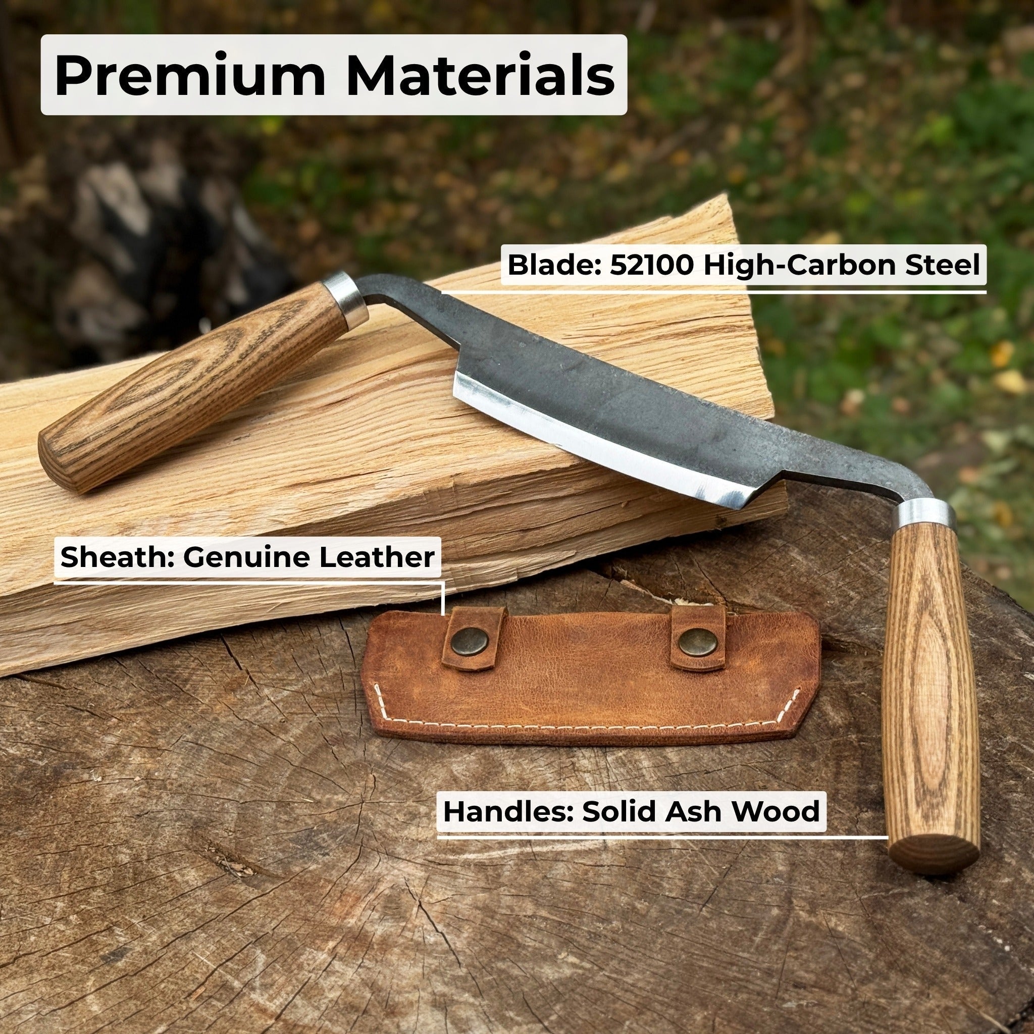 Small Curved Drawknife (Push/Pull), 10.5 cm (4.13 inches) - Randy's LLC