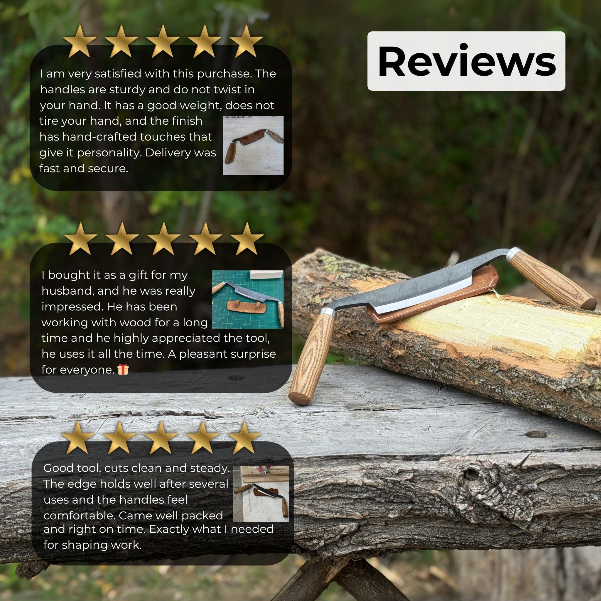 Small Curved Drawknife (Push/Pull), 10.5 cm (4.13 inches) - Randy's LLC