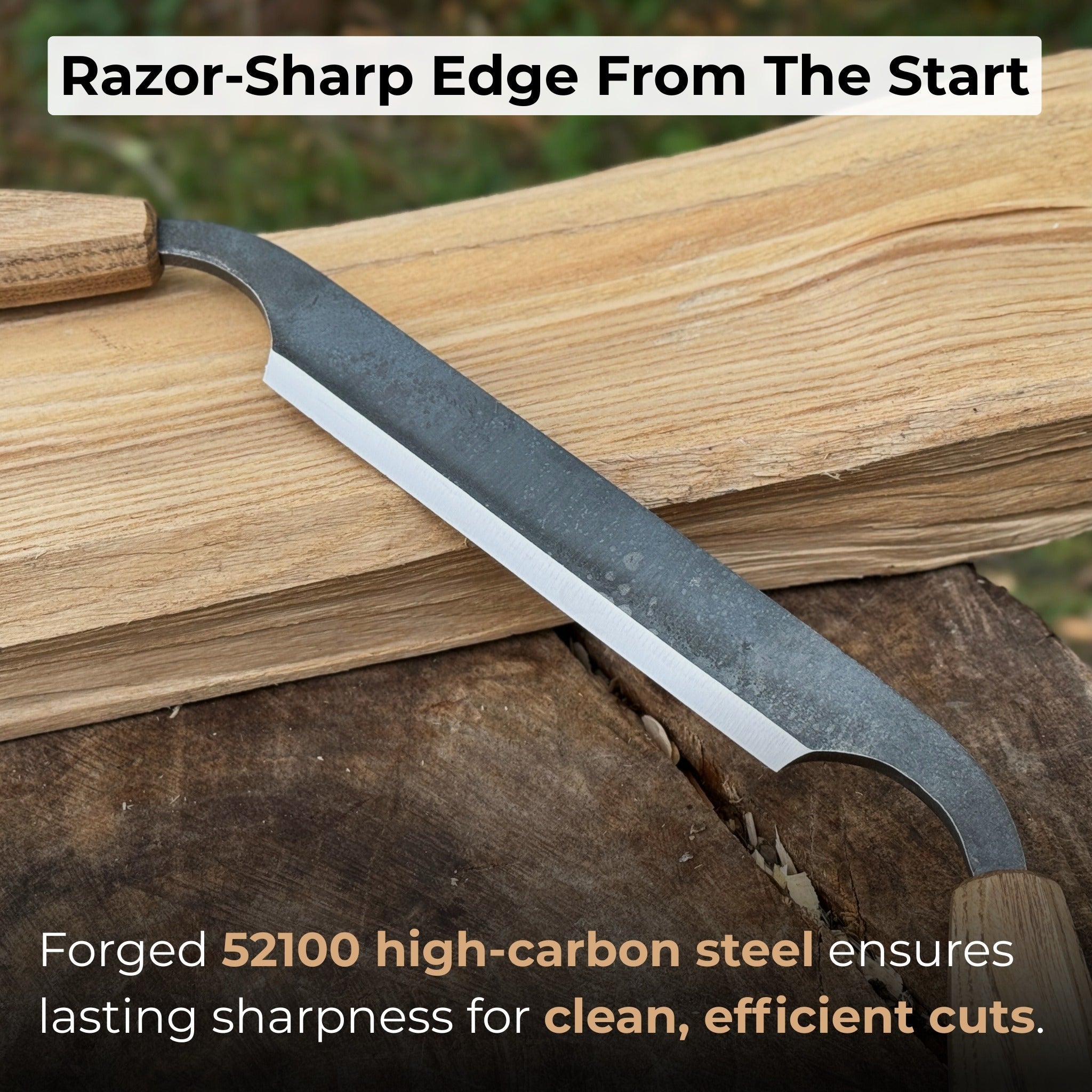 Small Straight Drawknife, 14.5 cm (5.7 inches) Cutting Edge - Randy's LLC