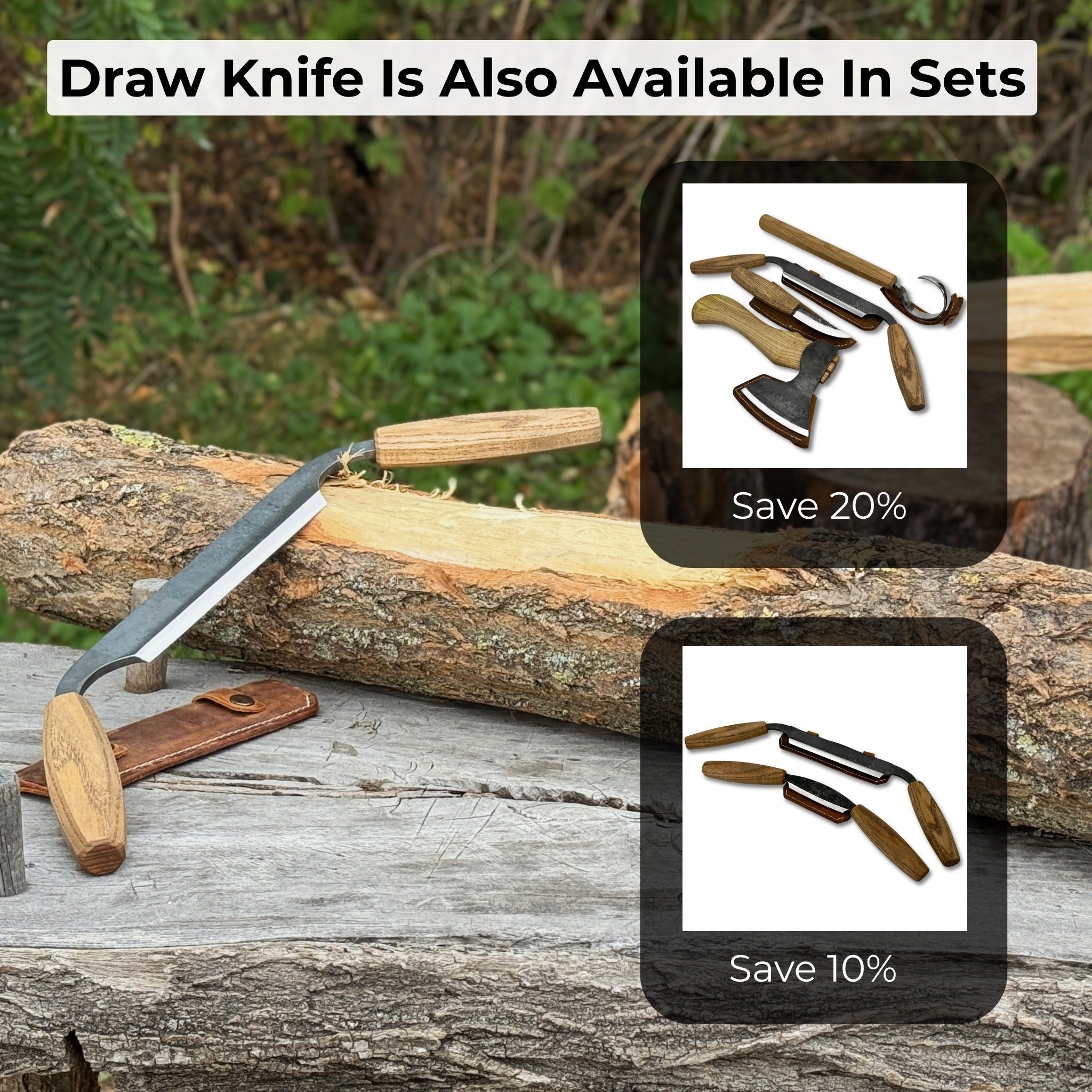 Small Straight Drawknife, 14.5 cm (5.7 inches) Cutting Edge - Randy's LLC