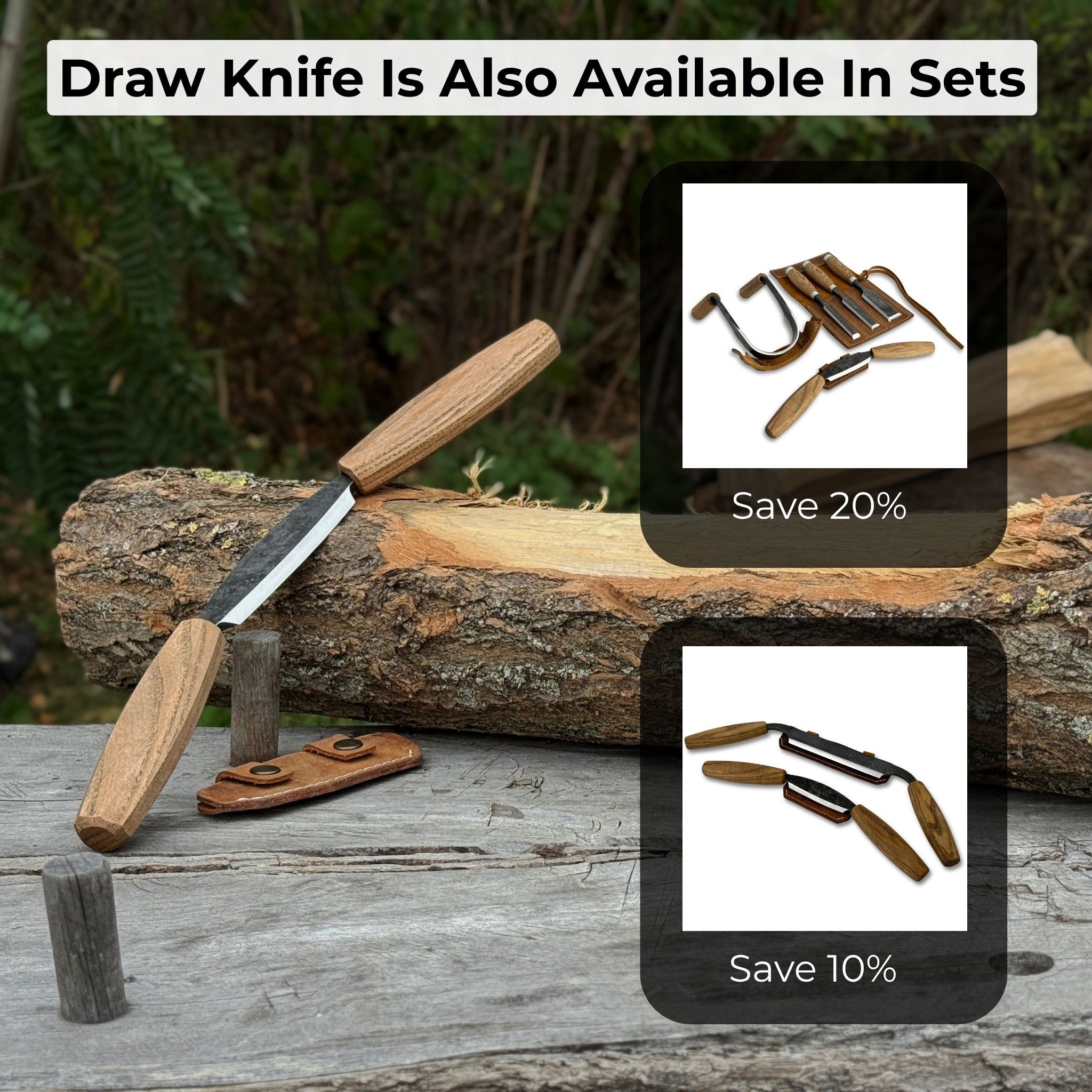 Small Straight Drawknife, 8.5 cm (3.3 inches) Cutting Edge - Randy's LLC