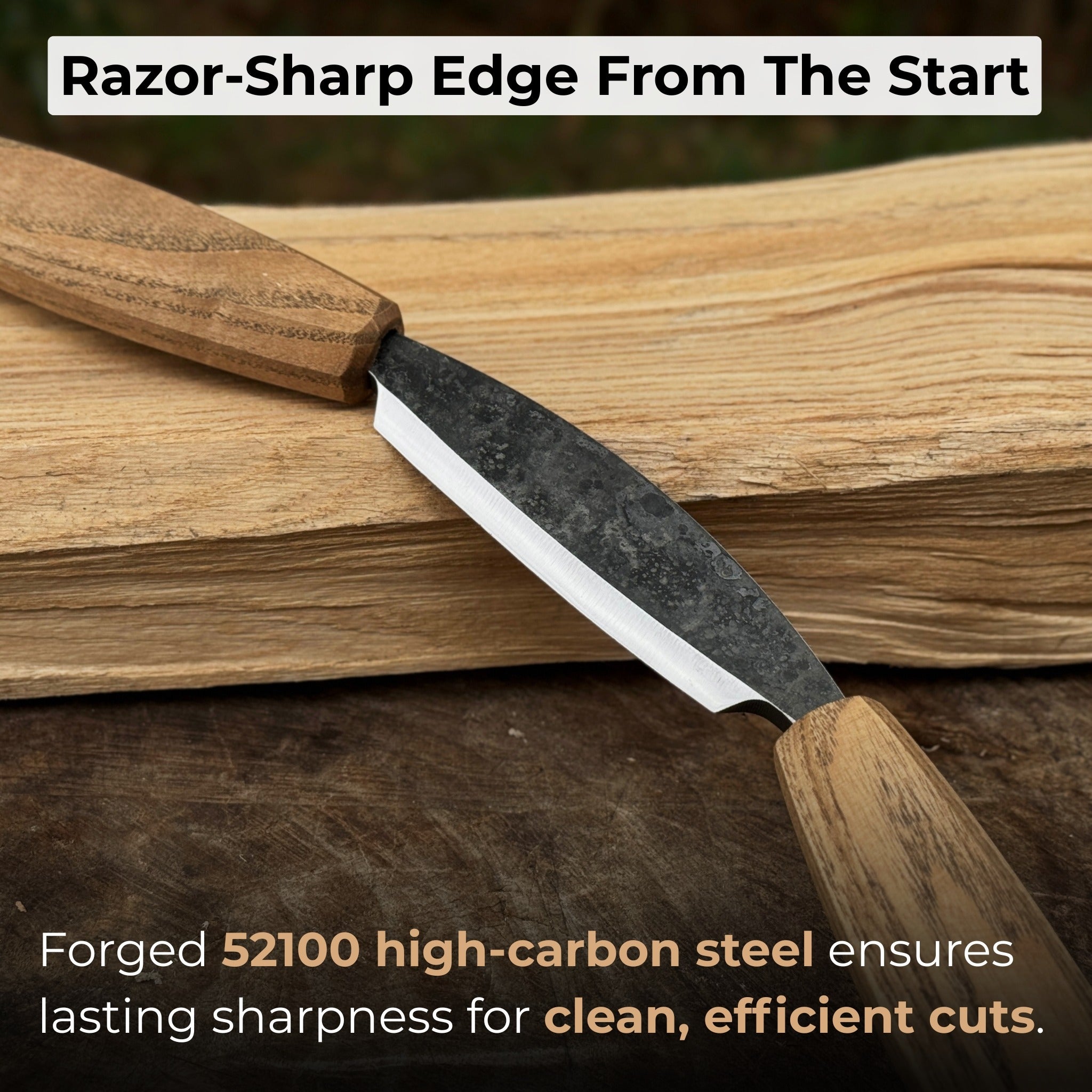 Small Straight Drawknife, 8.5 cm (3.3 inches) Cutting Edge - Randy's LLC