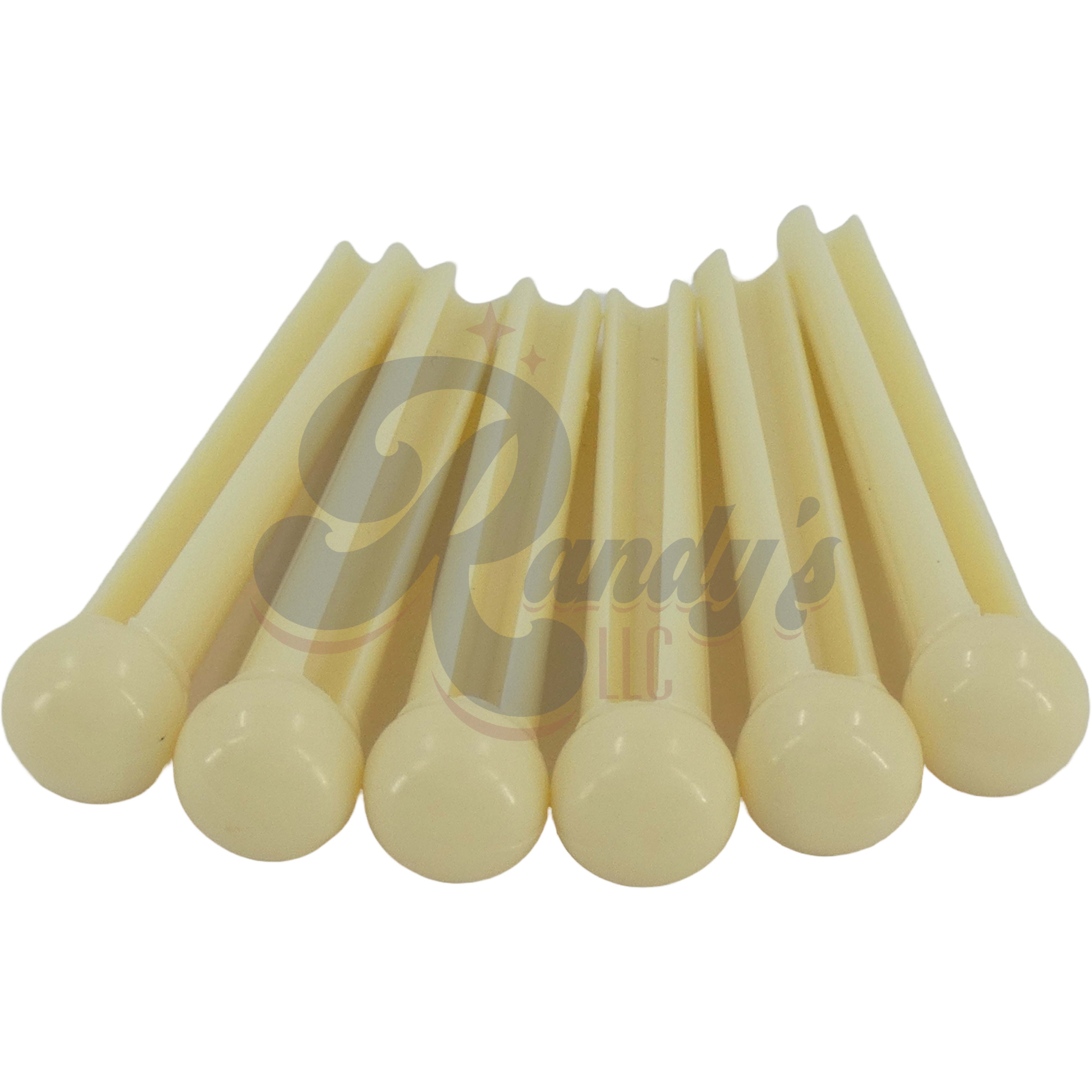 Grover Acoustic Guitar Bridge Pins w/ No Dot (6-Pack) - Fits Gibson® - Randy's LLC