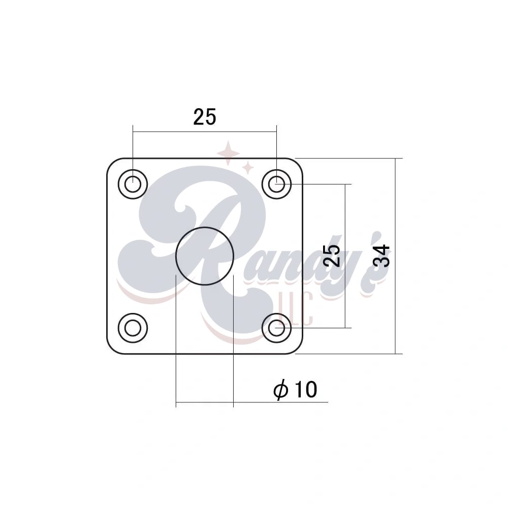 HOSCO P100B Square Jack Plate (MIJ) Black - Fits Gibson®