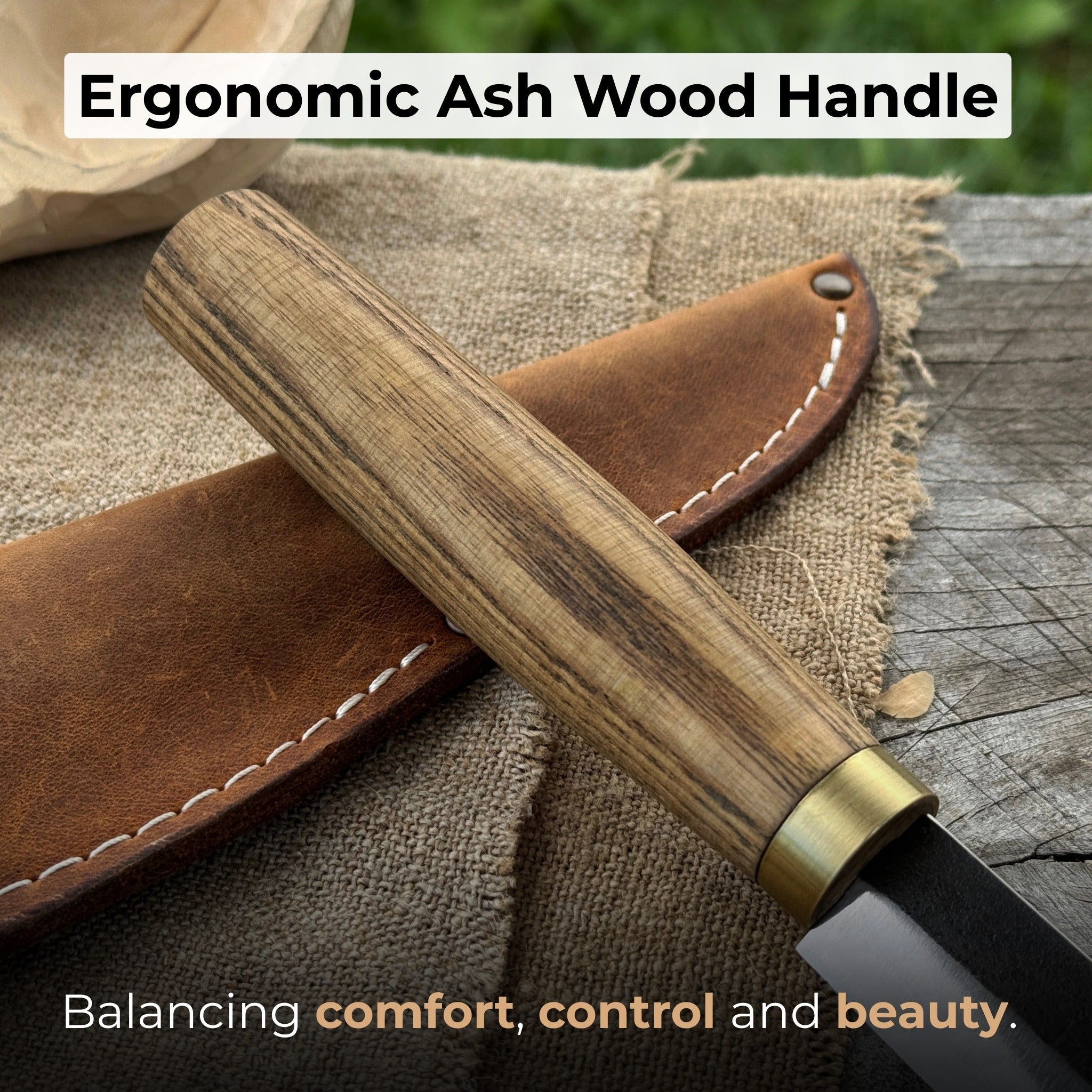 Whittling Sloyd Knife with Leather Sheath, 10 cm (3.94 inches) - Randy's LLC