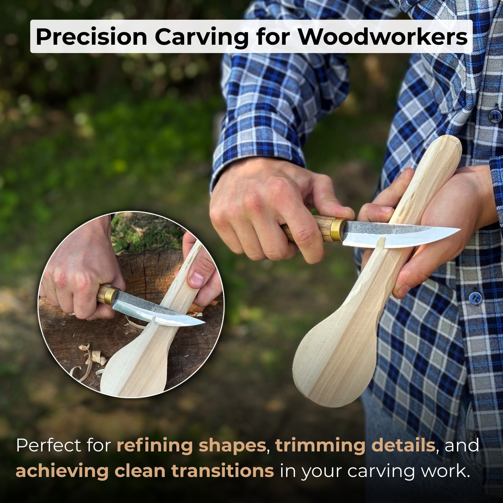 Whittling Sloyd Knife with Leather Sheath, 10 cm (3.94 inches) - Randy's LLC