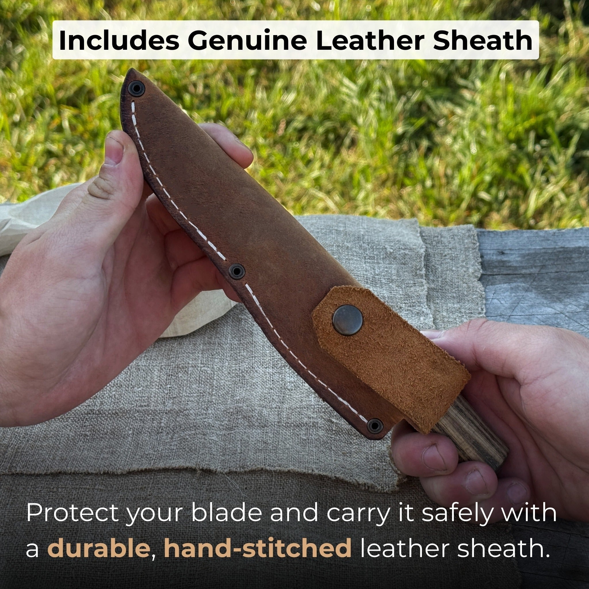 Whittling Sloyd Knife with Leather Sheath, 10 cm (3.94 inches) - Randy's LLC