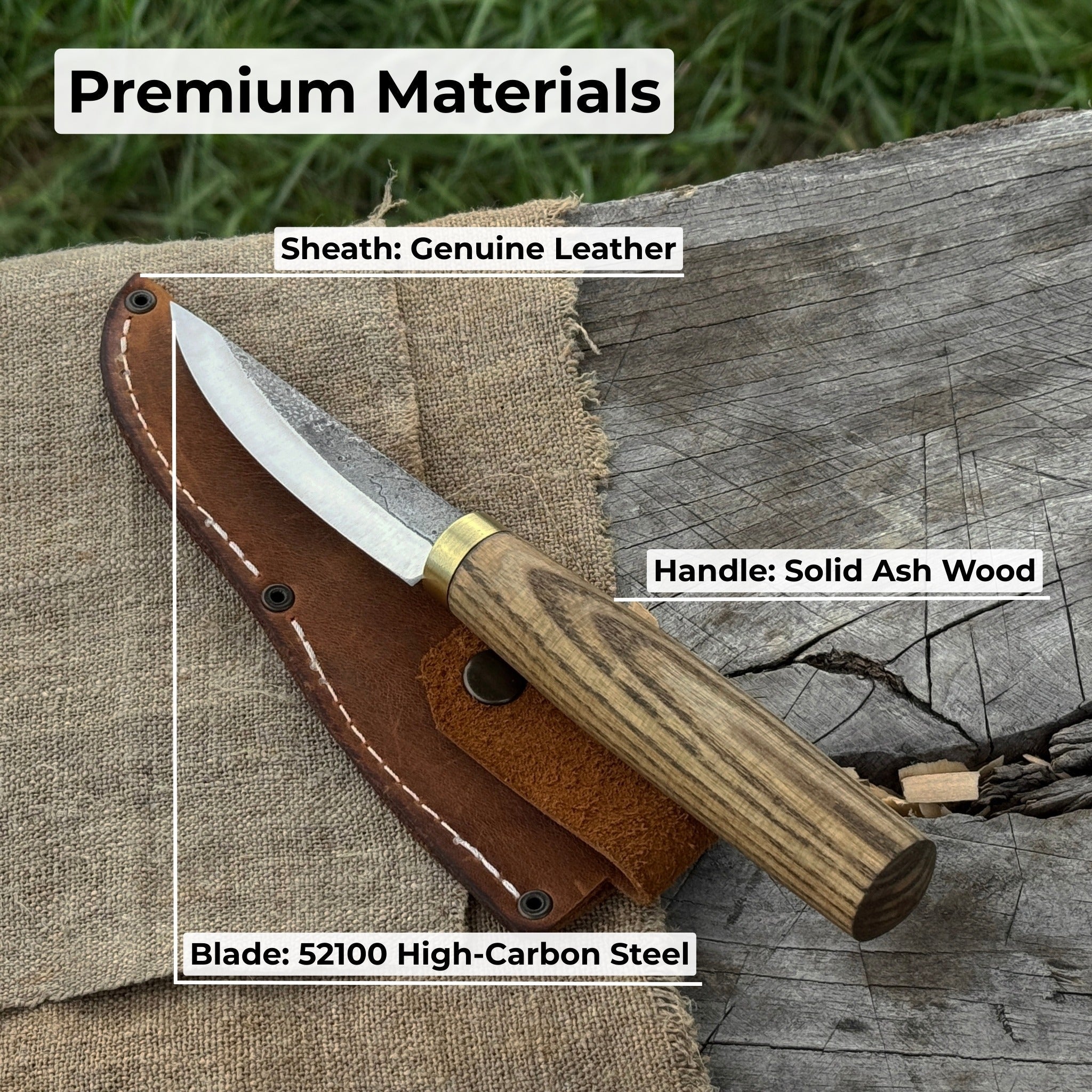Whittling Sloyd Knife with Leather Sheath, 10 cm (3.94 inches) - Randy's LLC