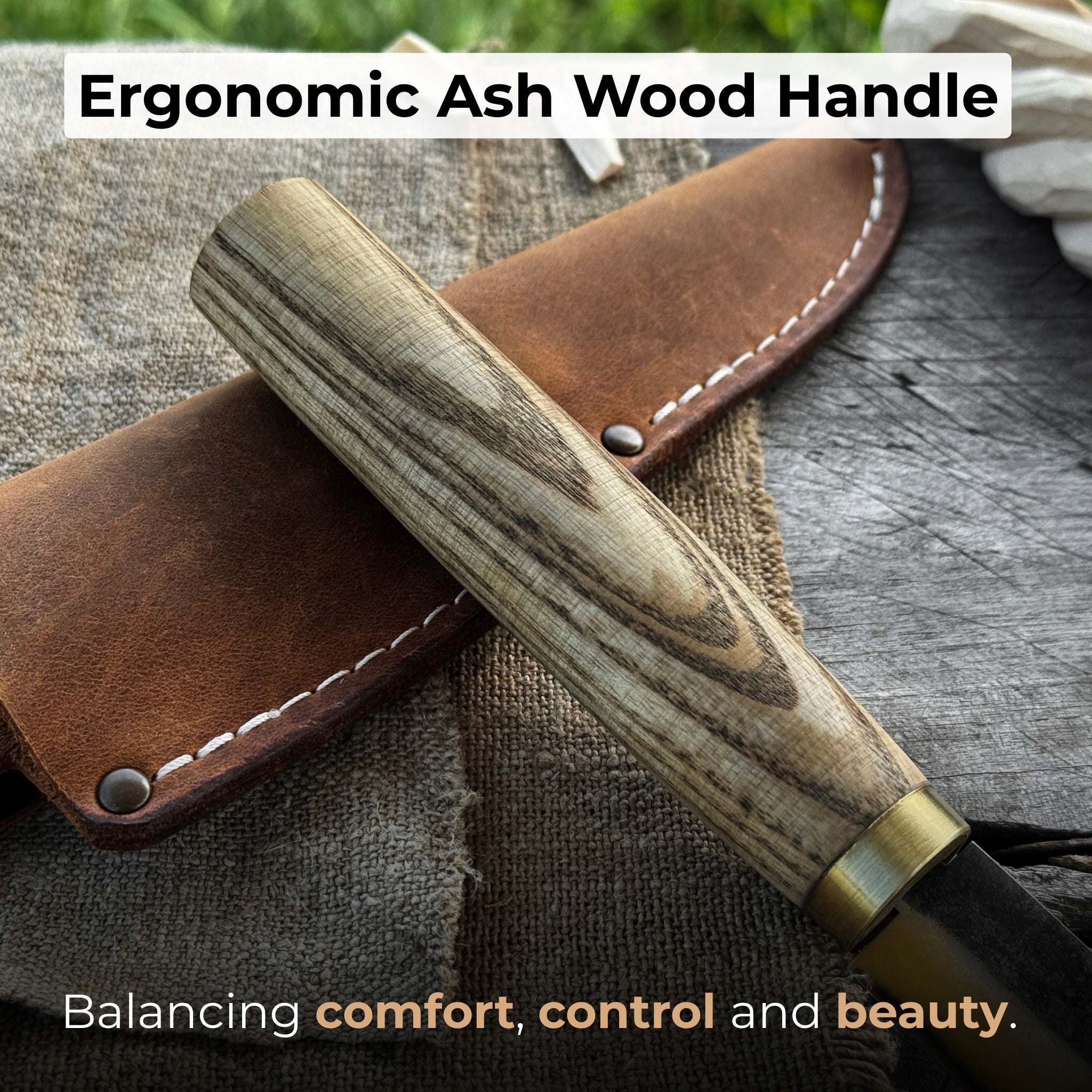 Whittling Sloyd Knife with Leather Sheath, 7.5 cm (2.95 inches) Blade - Randy's LLC