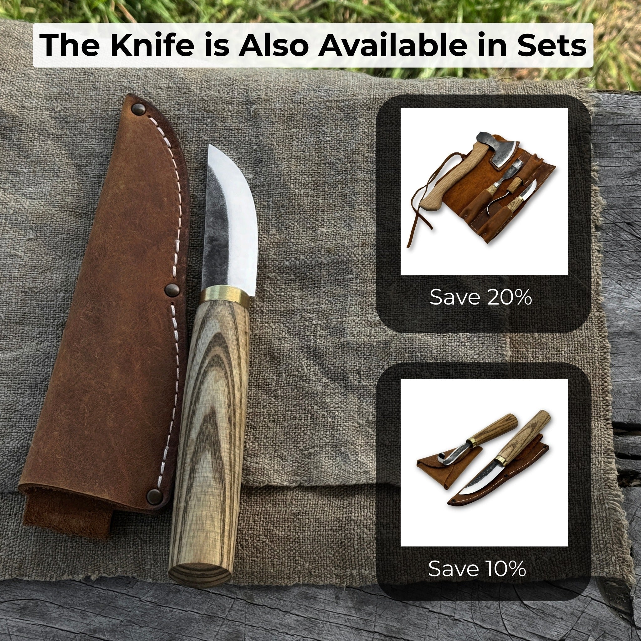 Whittling Sloyd Knife with Leather Sheath, 7.5 cm (2.95 inches) Blade - Randy's LLC