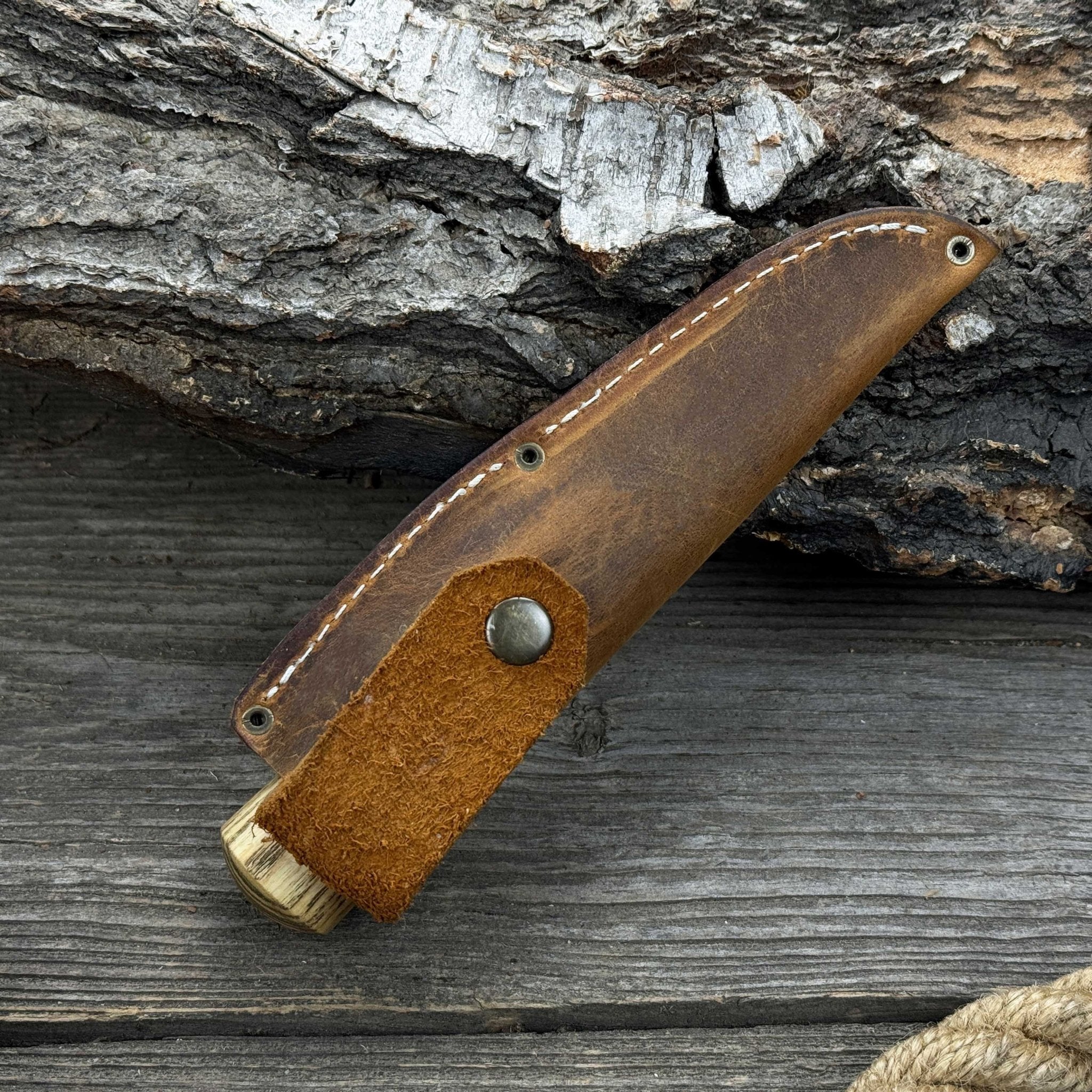 Whittling Sloyd Knife with Leather Sheath, 7.5 cm (2.95 inches) - Randy's LLC