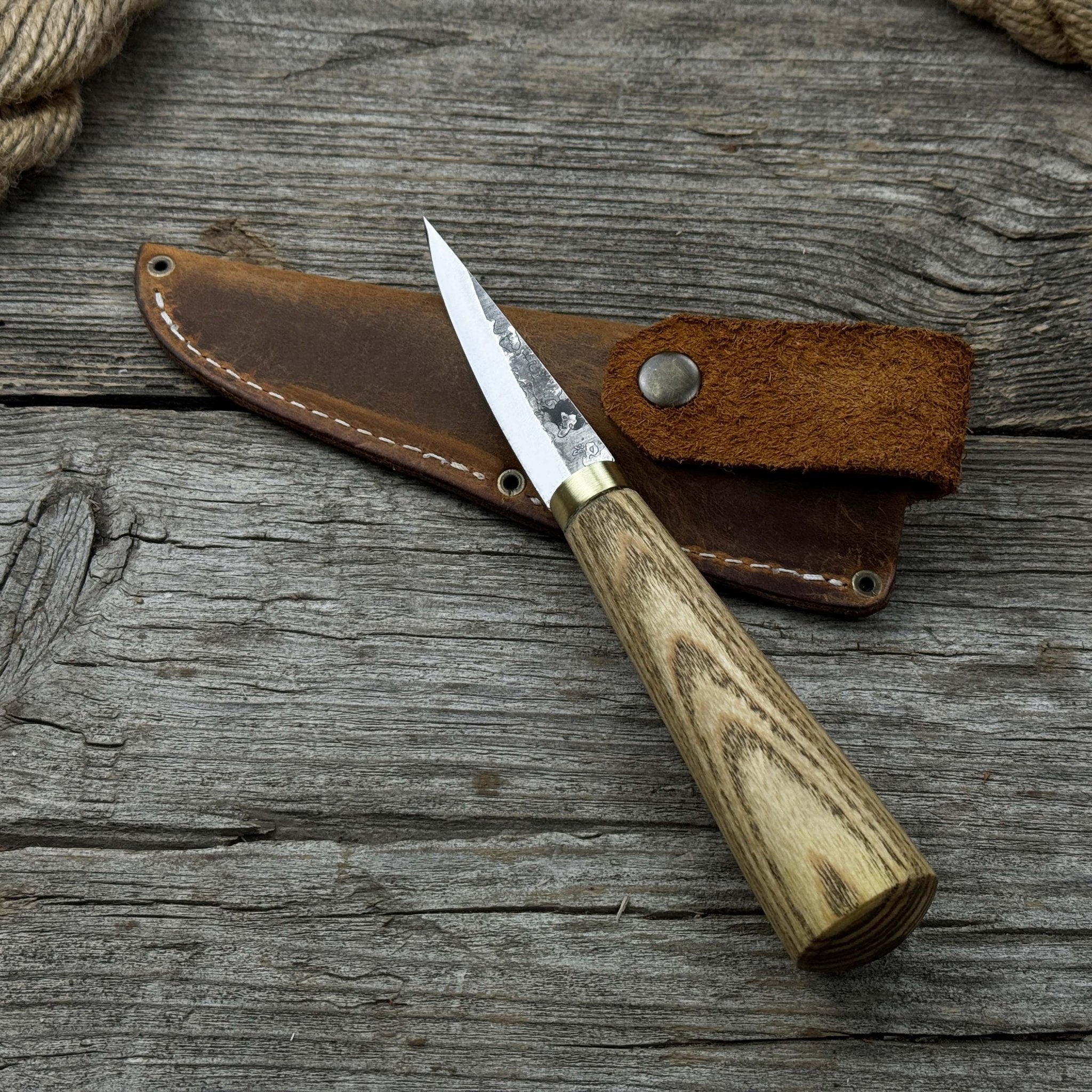 Whittling Sloyd Knife with Leather Sheath, 7.5 cm (2.95 inches) - Randy's LLC