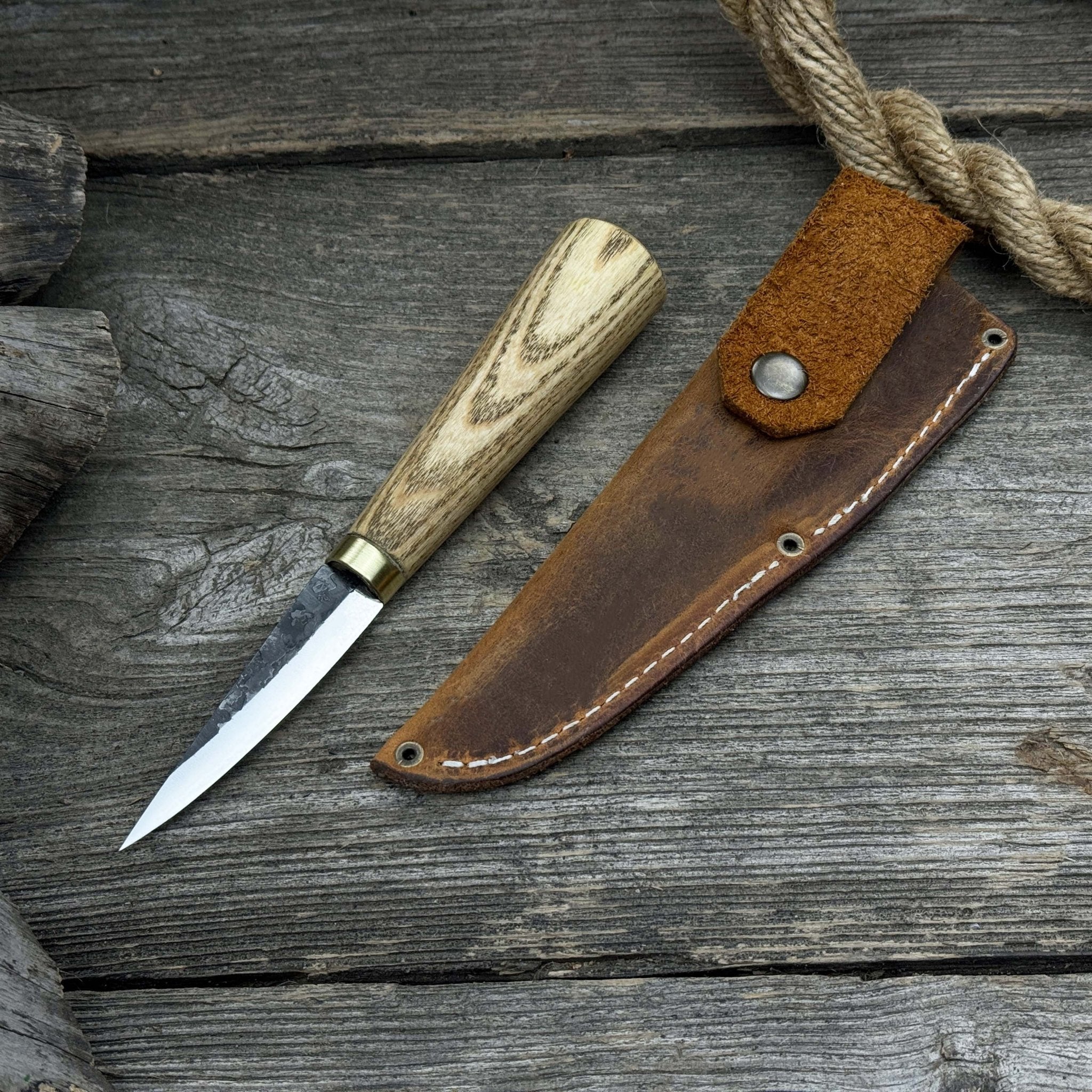 Whittling Sloyd Knife with Leather Sheath, 7.5 cm (2.95 inches) - Randy's LLC