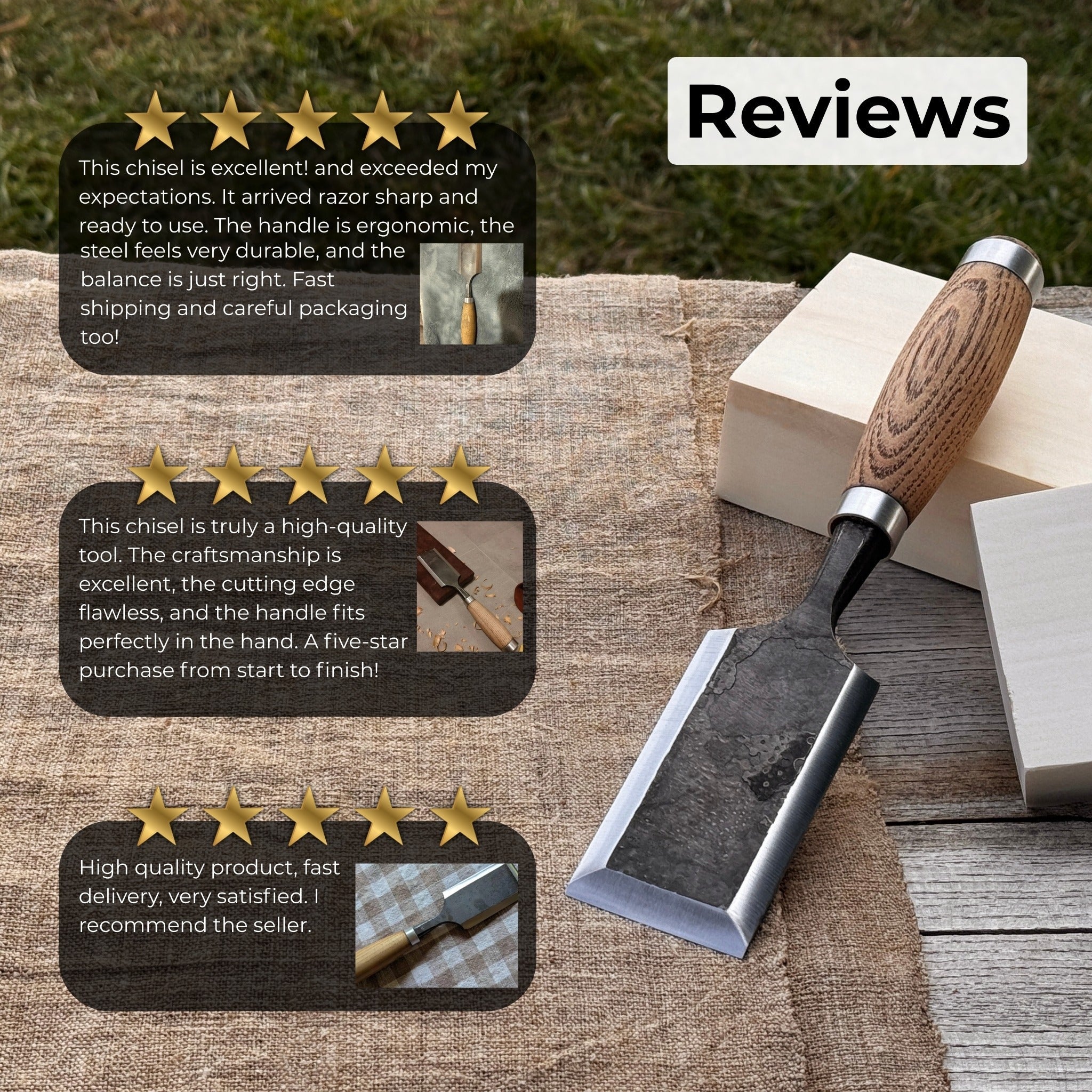 Wood Carving Chisel, 10 - 50 mm (0.39 - 1.97 inches) - Randy's LLC